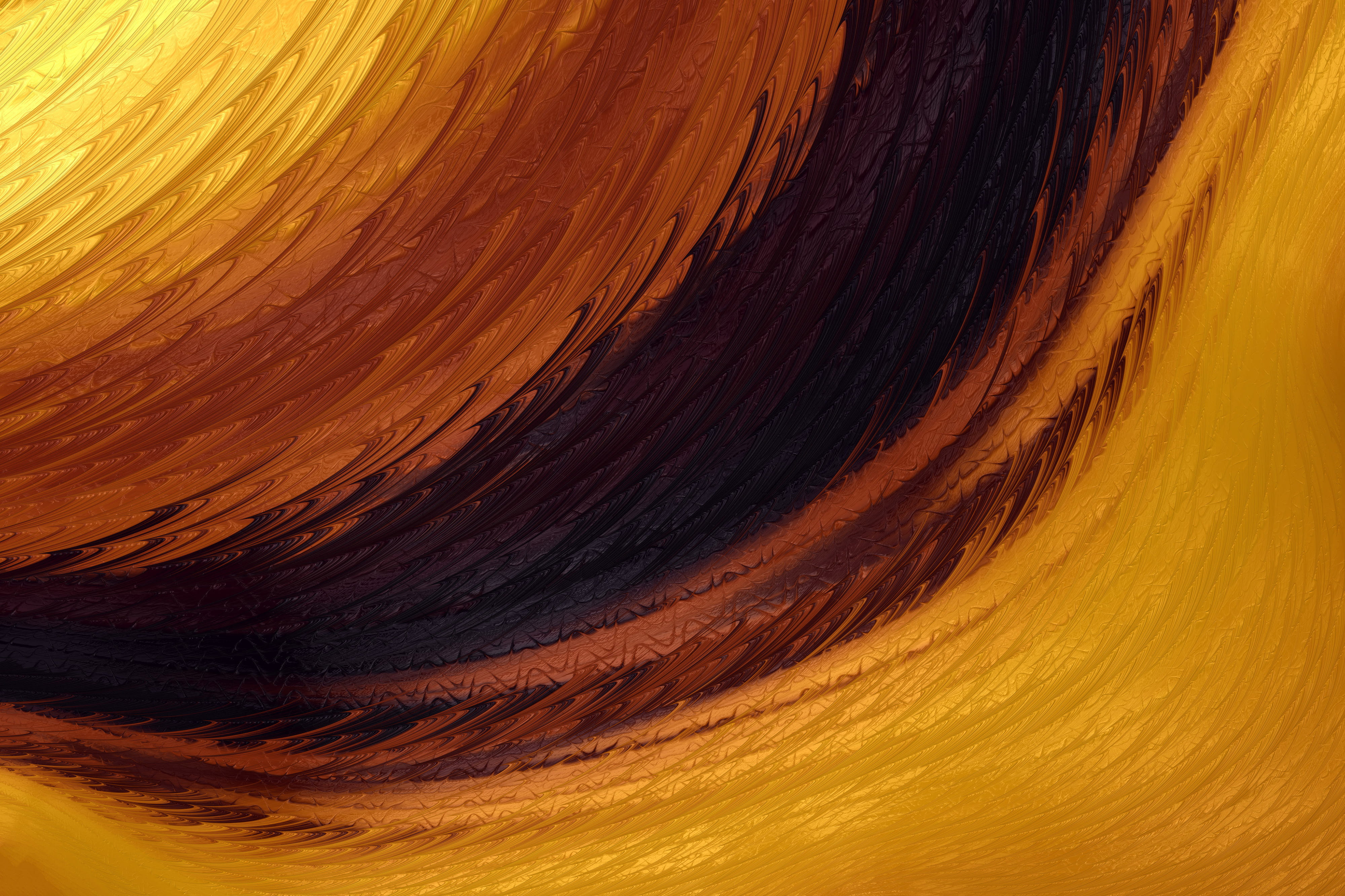 macro, multi colored, nature, full frame, texture, backgrounds, Yellow, curve, abstract, 4K, computer Graphic, red, vibrant color, pattern, beauty in nature, HD Wallpaper