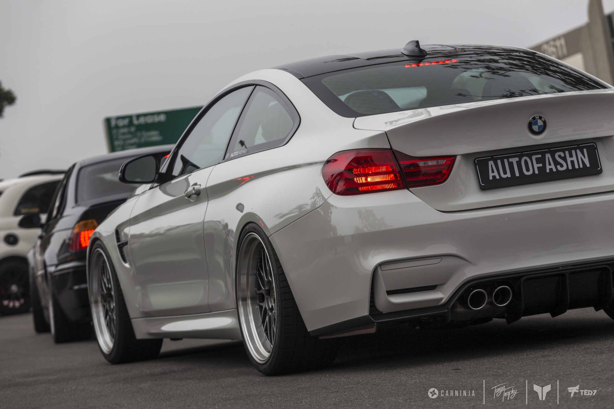 BMW M4 Coupe, focus on foreground, day, LB Works, land vehicle, communication, luxury, mode of transportation, red, transportation, street, stationary, HD Wallpaper