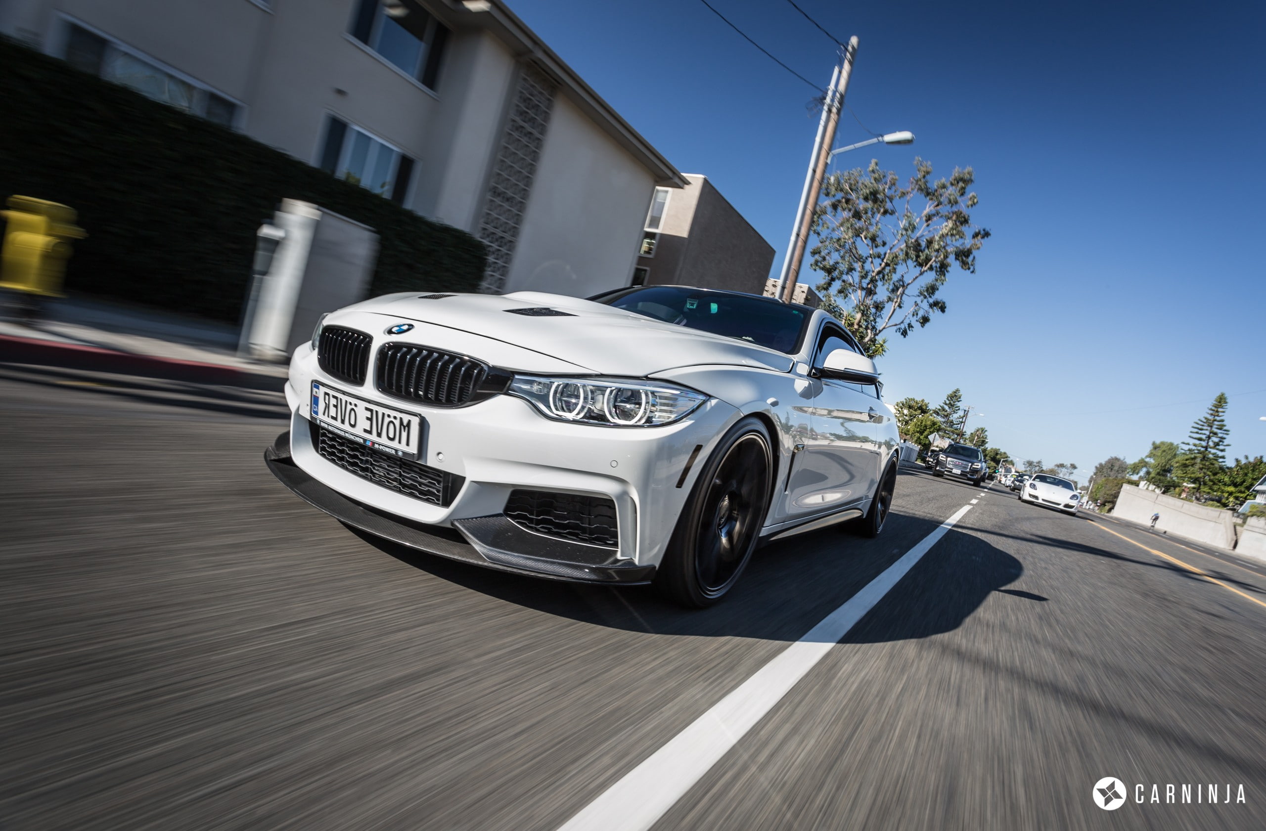 road, clear sky, architecture, built structure, sunlight, luxury, motor vehicle, land vehicle, no people, outdoors, building exterior, speed, Vossen, LB Works, HD Wallpaper