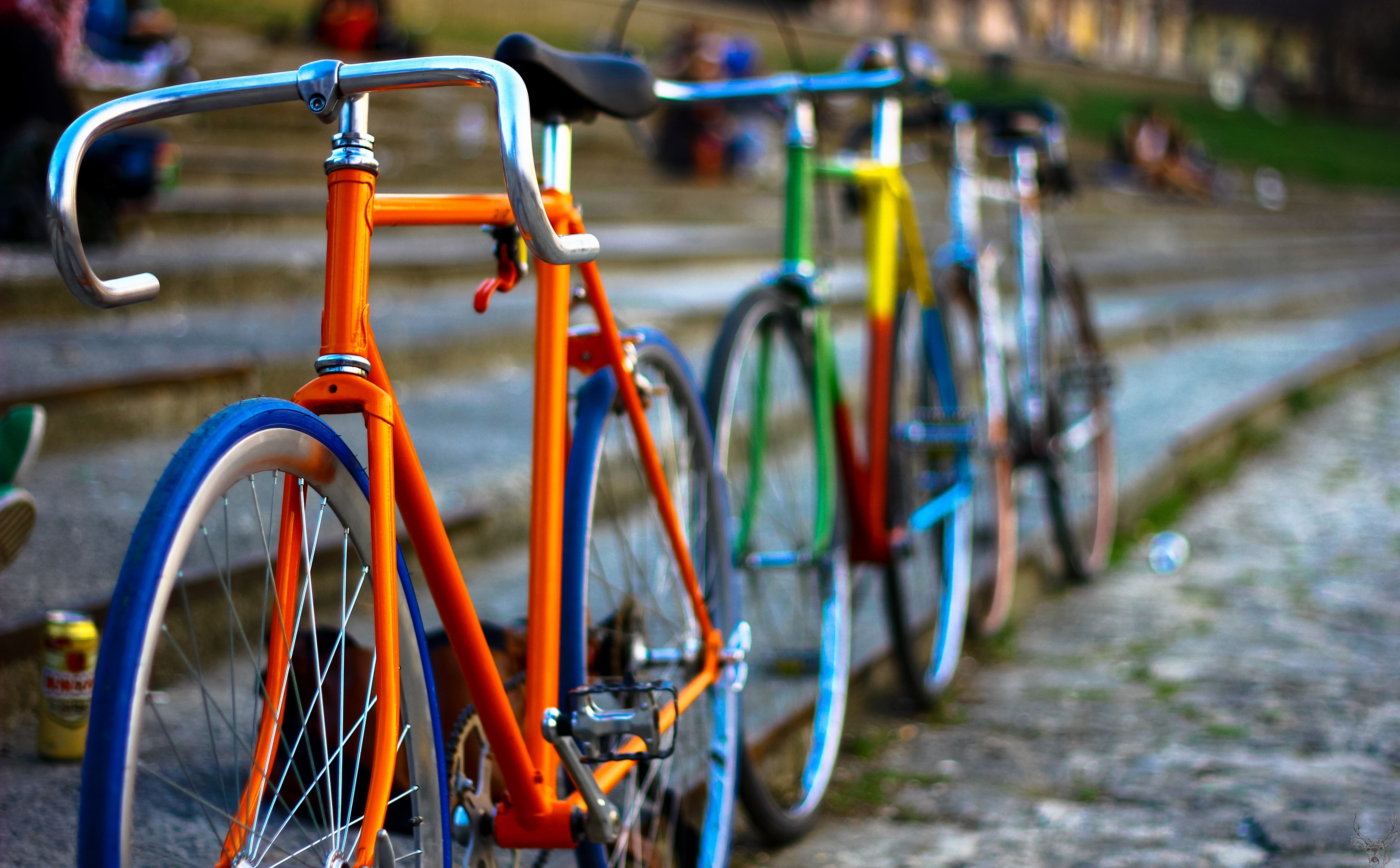 land vehicle, canonuser, Nice, Spring, selective focus, stationary, wheel, 5K, 550d, road, hungary, gyor, bicycle rack, Colorful, mode of transportation, HD Wallpaper