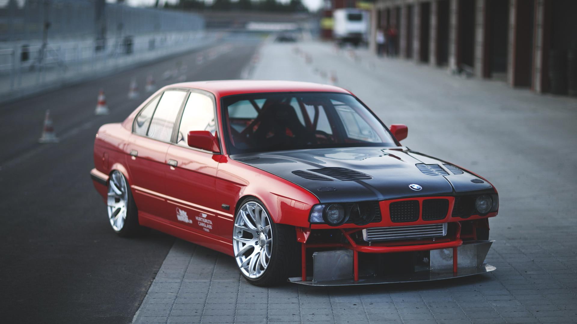red, bmw, cars, side, view, 1080P, e, side view, sports, HD Wallpaper