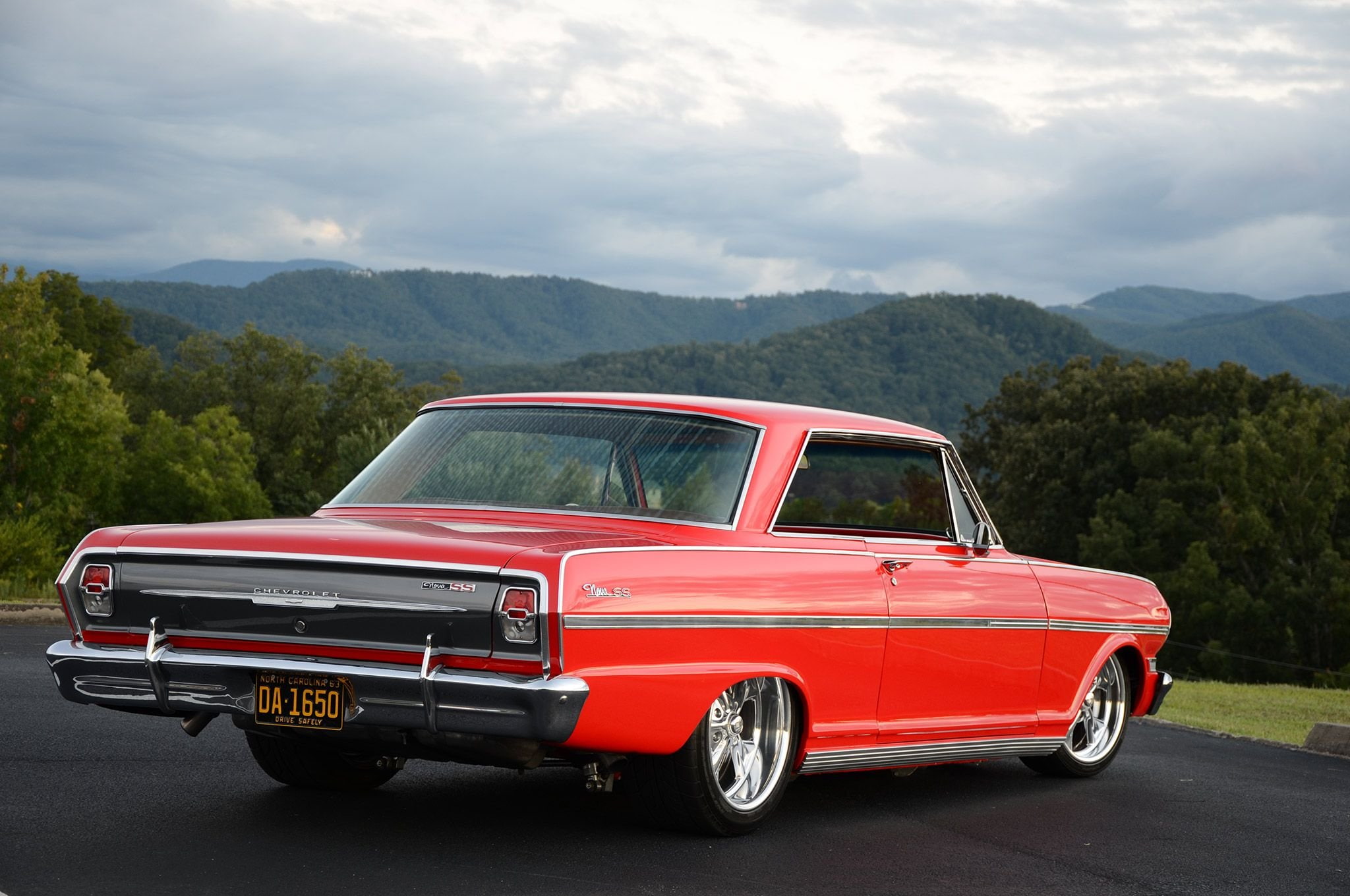 street, chevy, 1080P, touring, red, pro, streetrod, nova, usa, 1963, rod, chevrolet, cruiser, HD Wallpaper