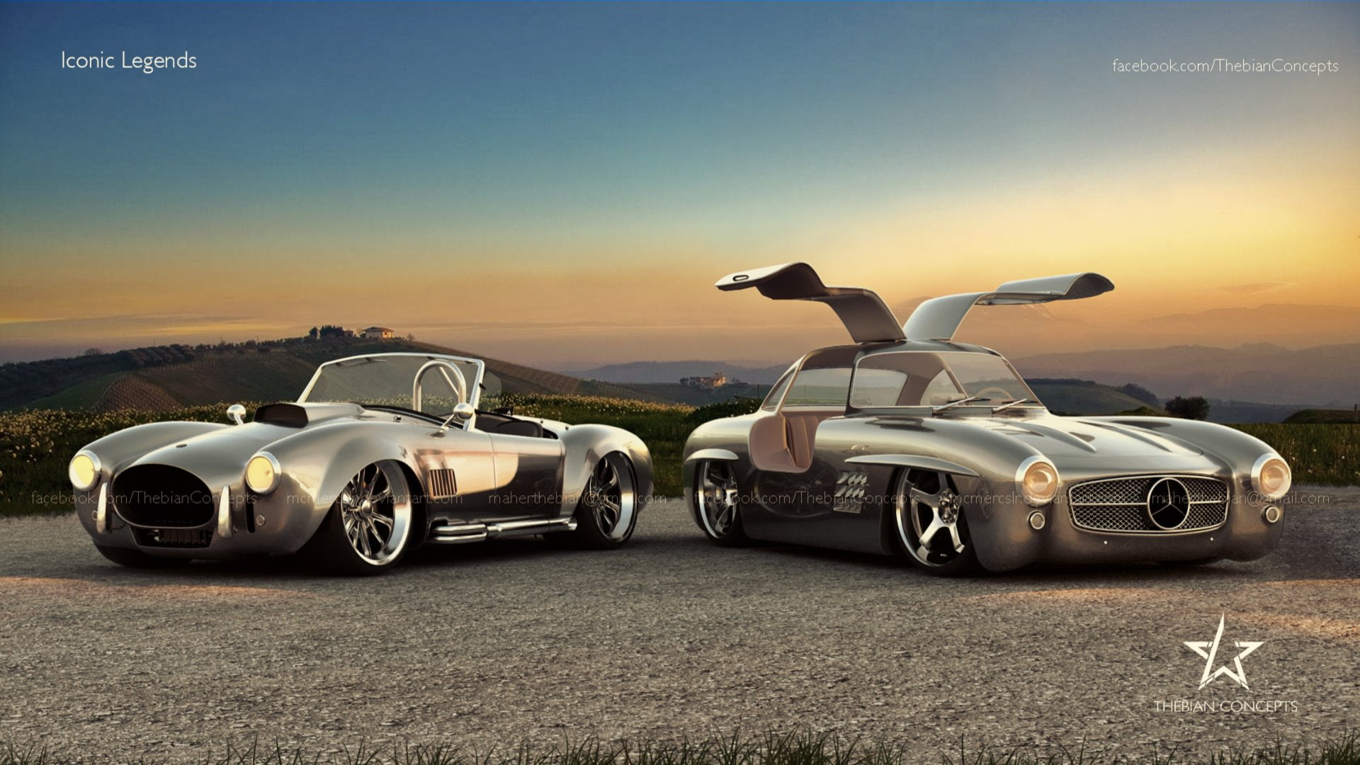 Mercedes 300Sl, Shelby Cobra, Classic, Cobra, Ford Cobra, Mercedes-Benz, 1080P, Vehicles, HD Wallpaper