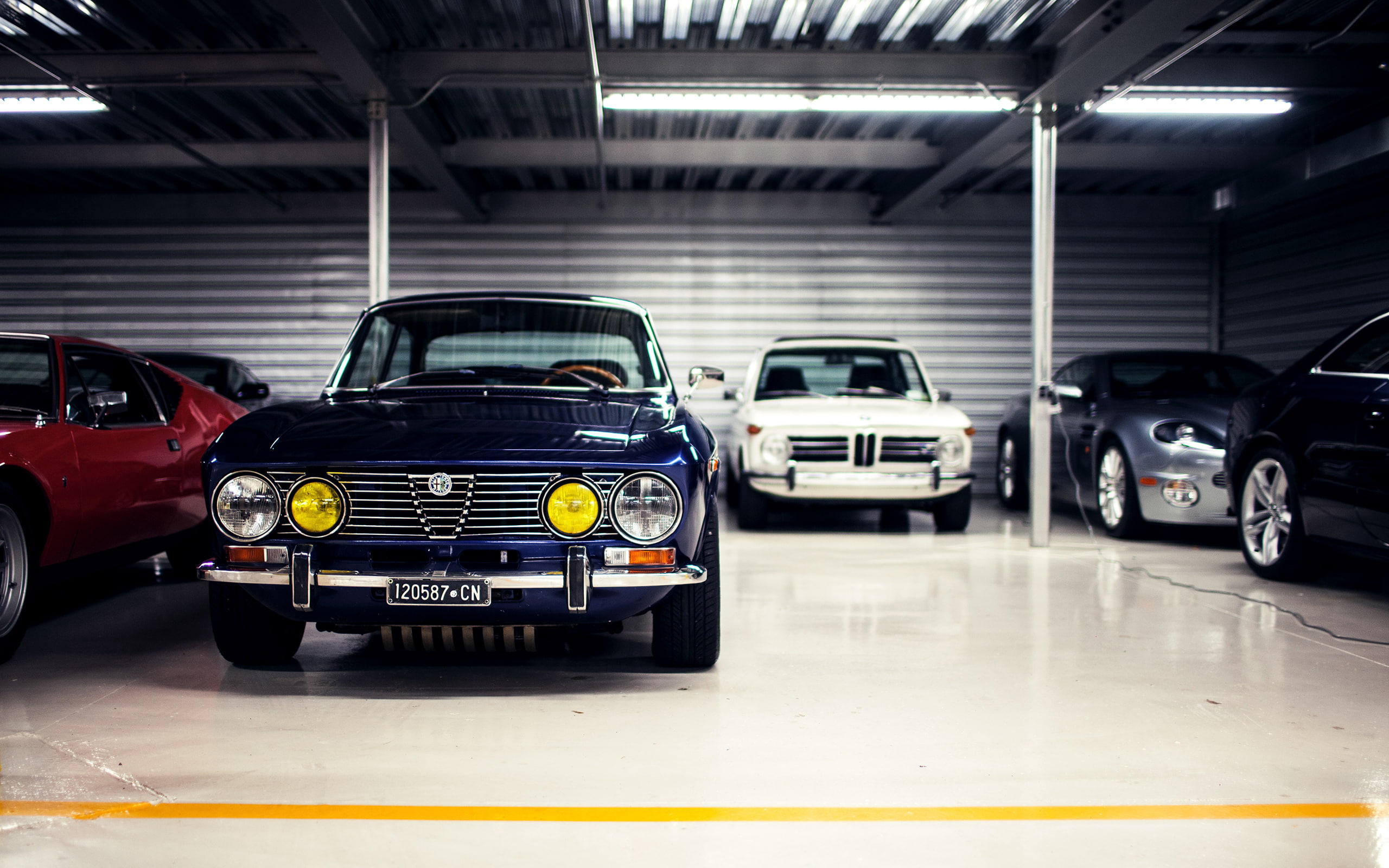 hd, 2K, alfa, classic, blue, romeo, cars, car, HD Wallpaper