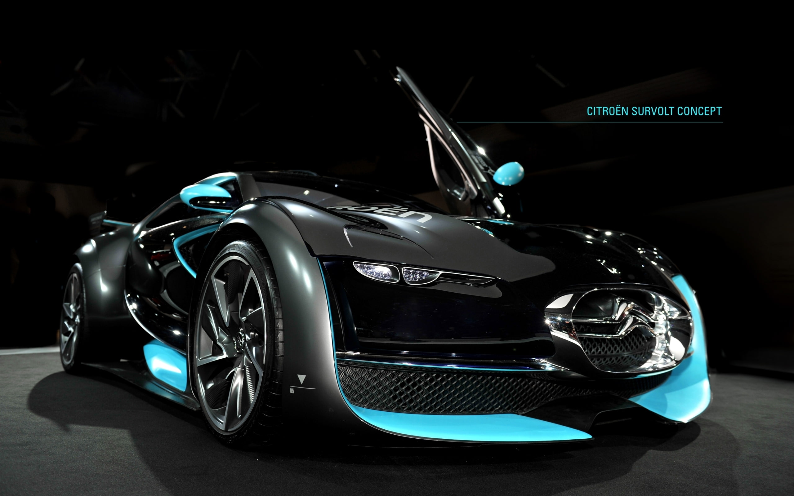 black, concept, survolt, Citroen Concept, citroen, 2K, HD Wallpaper