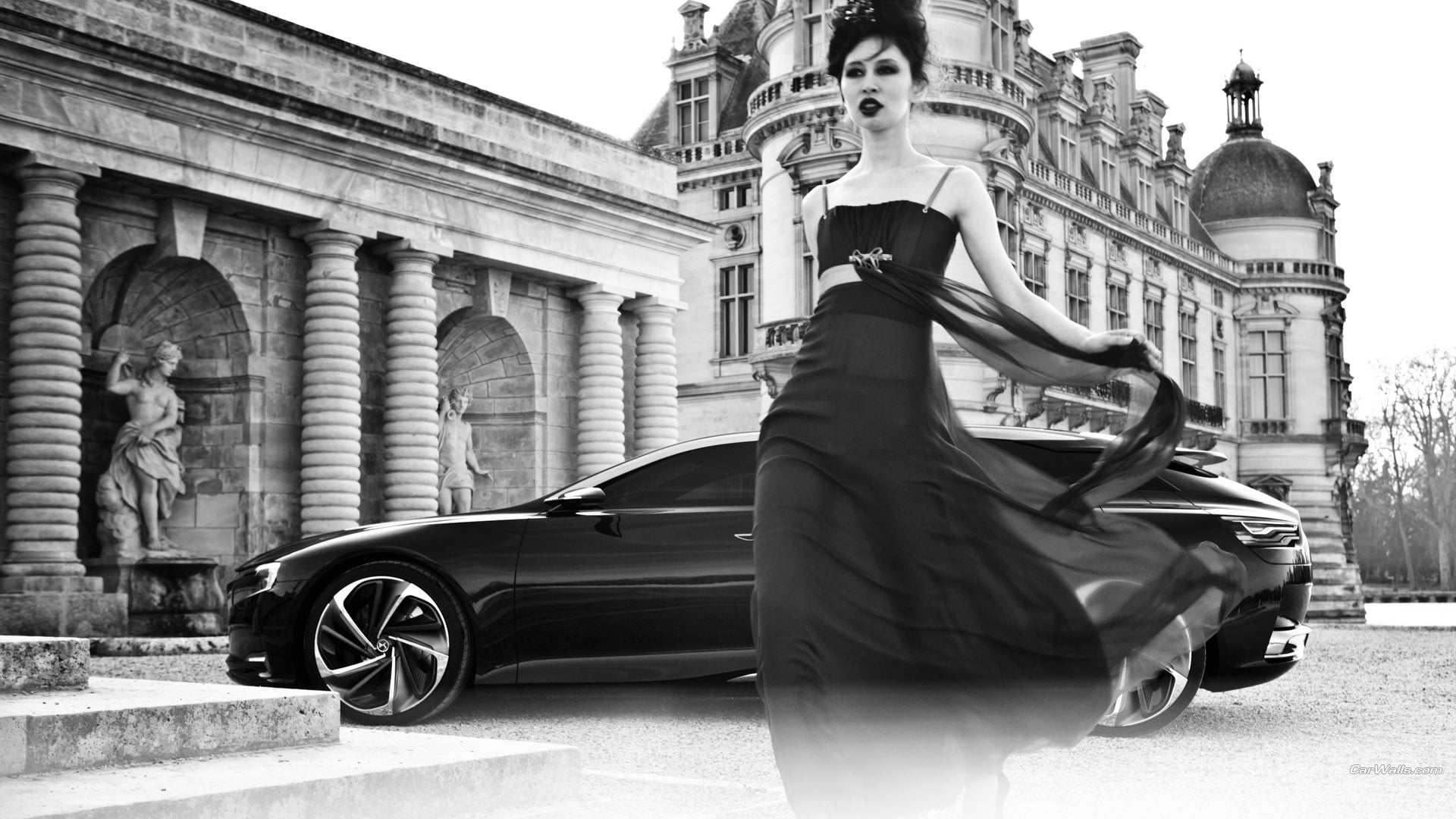 mode of transportation, 1080P, transportation, day, women, concept cars, blurred motion, travel destinations, religion, belief, city, building, street, HD Wallpaper