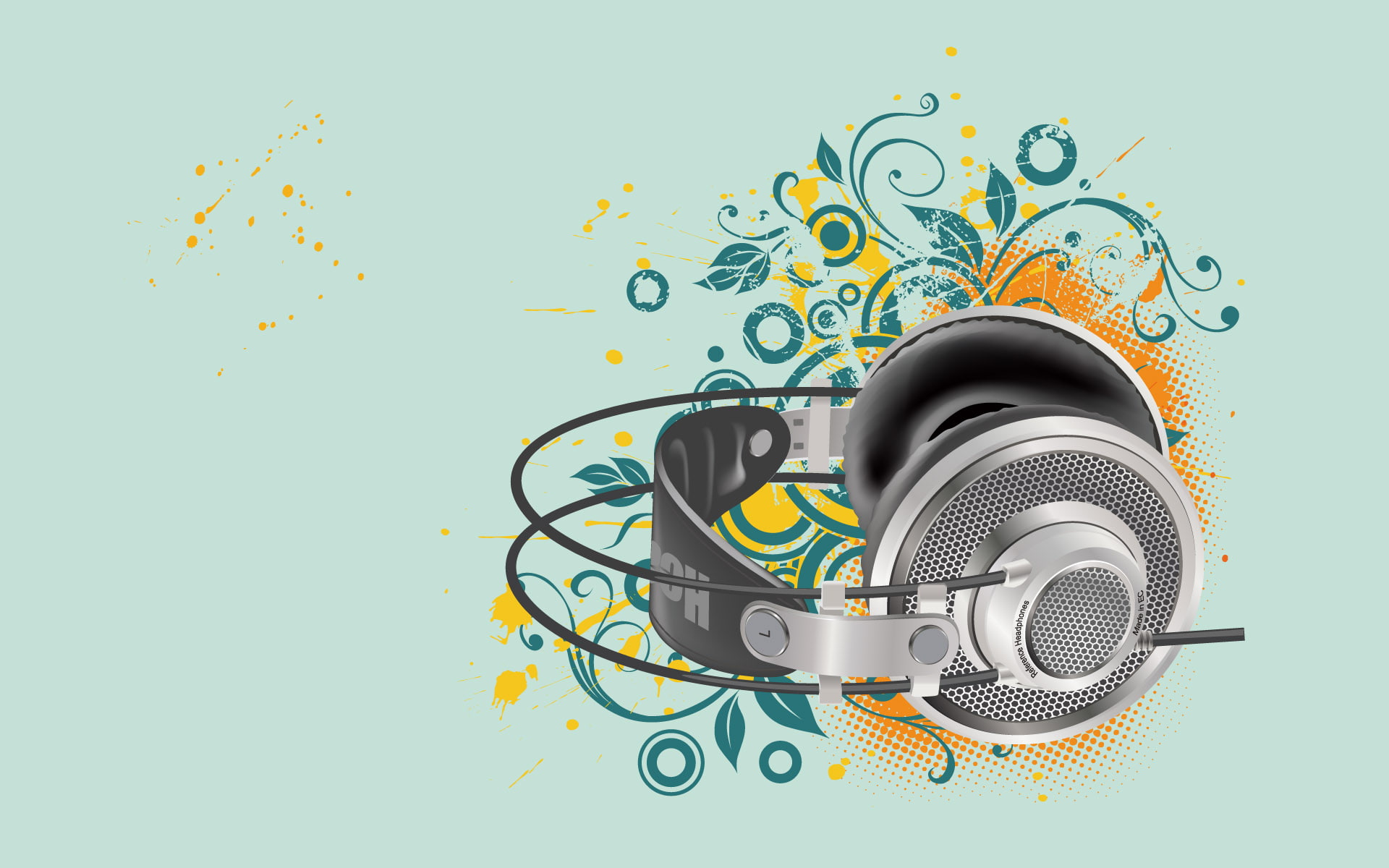 1080P, gray, headphone, vector and design, vector, headphones, HD Wallpaper