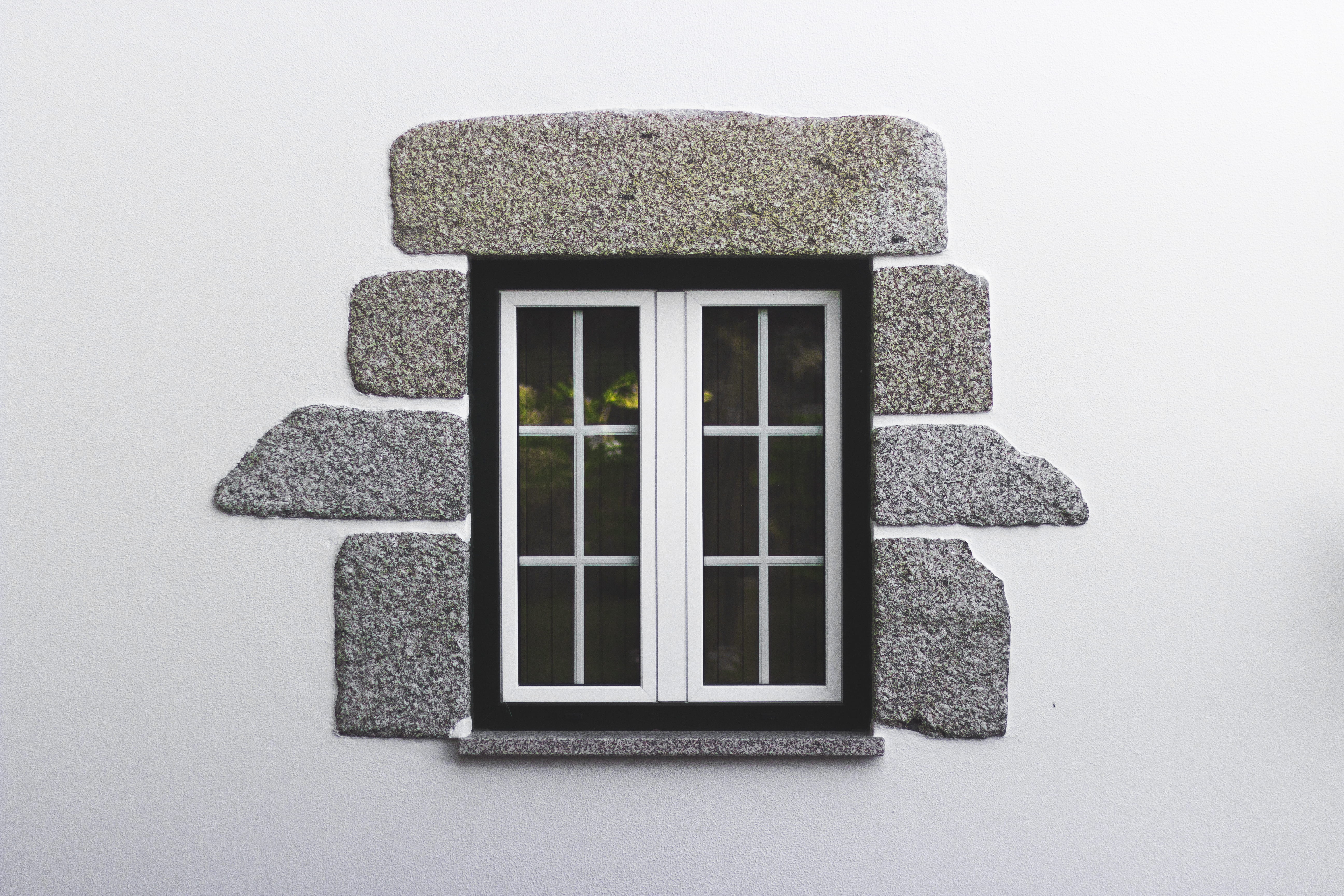 glass, home, stone material, outdoors, wooden, frame, symmetry, feames, closed, white, wall - building feature, nature, solid, white background, symmetrical, HD Wallpaper