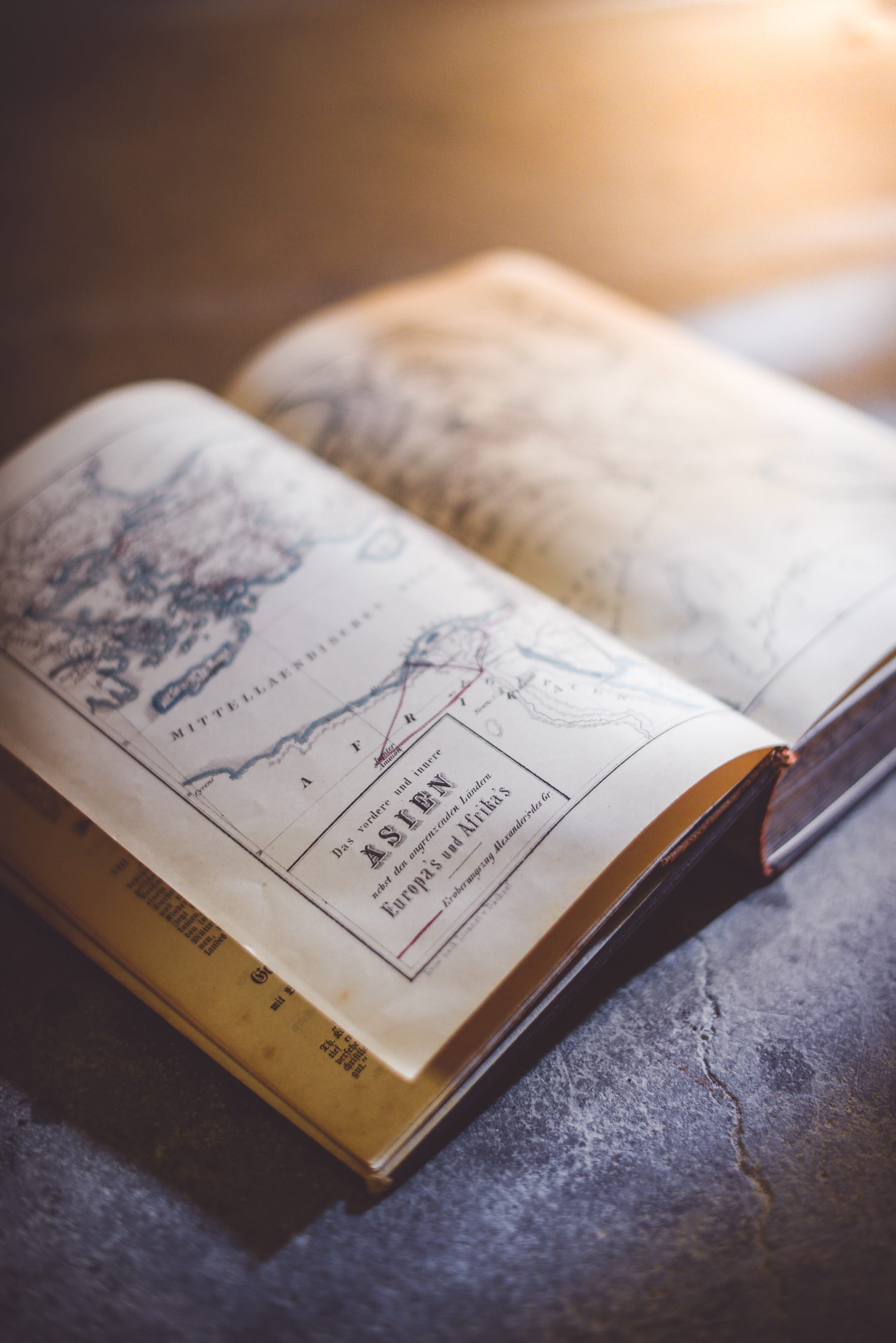 selective focus, old, education, opened, publication, map, atlas, high angle view, no people, paper, photo, focus on foreground, ancient, guidance, reading, Phone HD Wallpaper