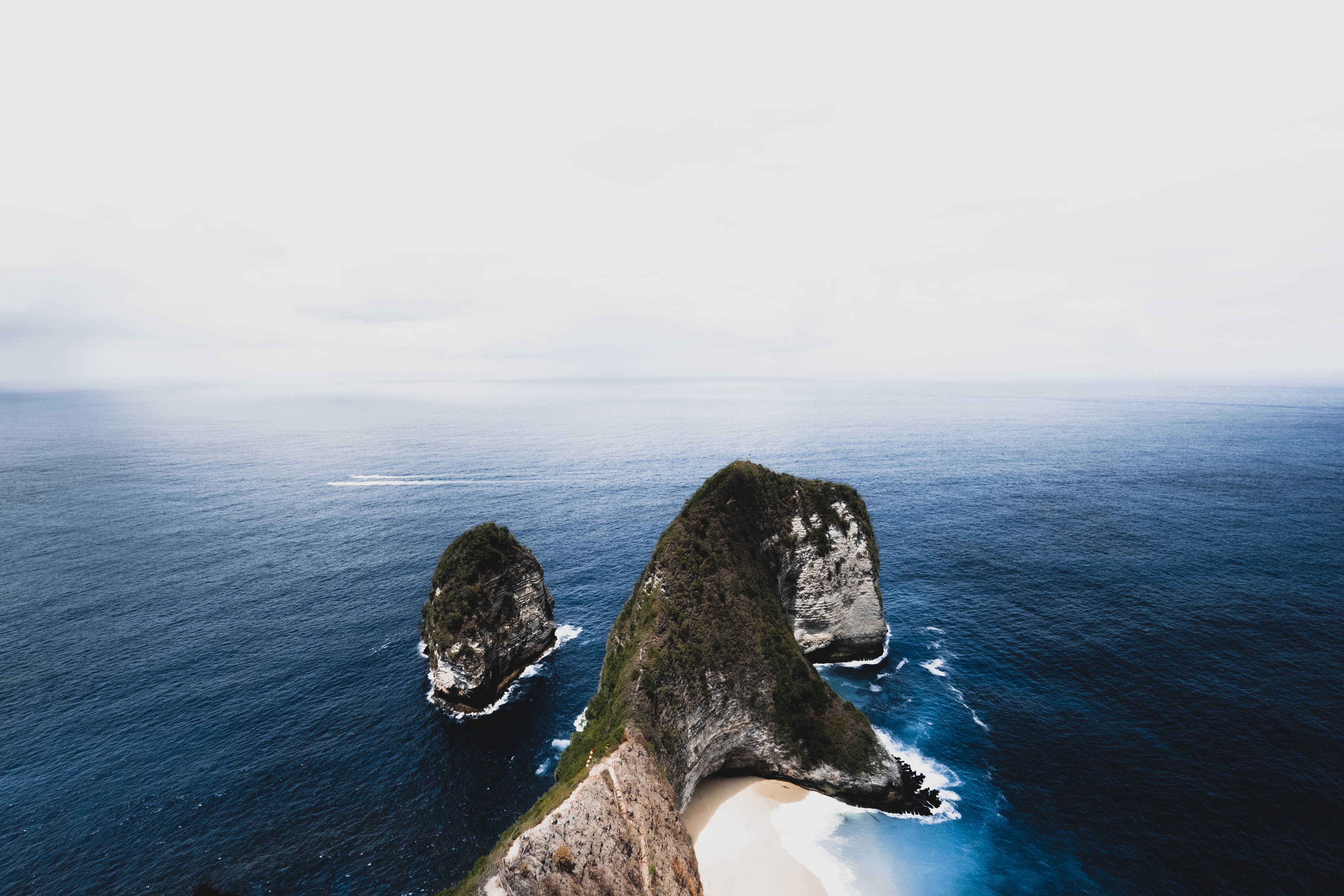 angle, rock - object, water, horizon over water, beautiful, outdoors, nature, high, solid, bali, day, horizon, morning, rock, no people, travel, blue, photography, HD Wallpaper