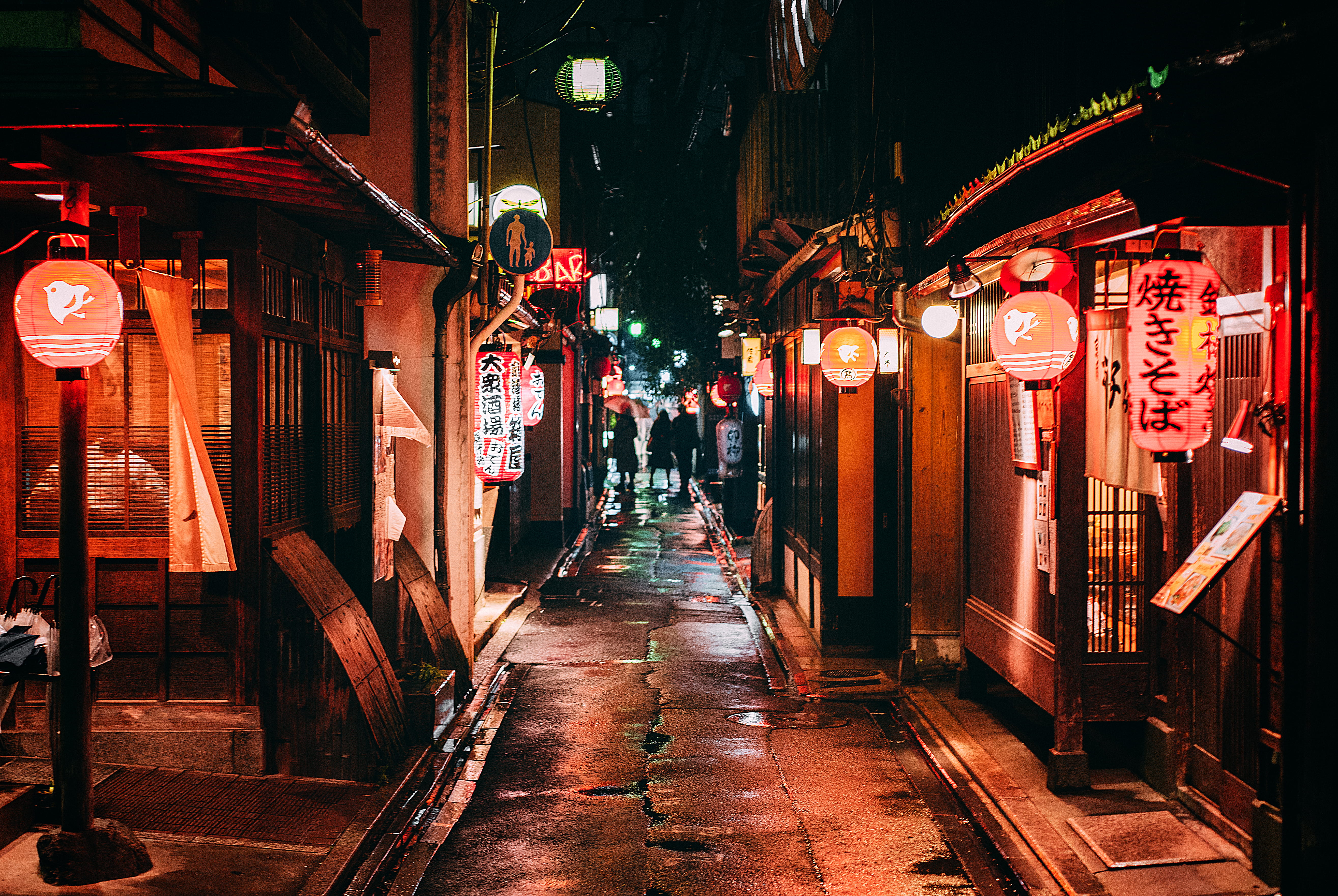 building exterior, travel, blood, street, store, non-western script, text, ally, lighting equipment, taken, empty, trip, lantern, wet, cityscape, buildings, HD Wallpaper