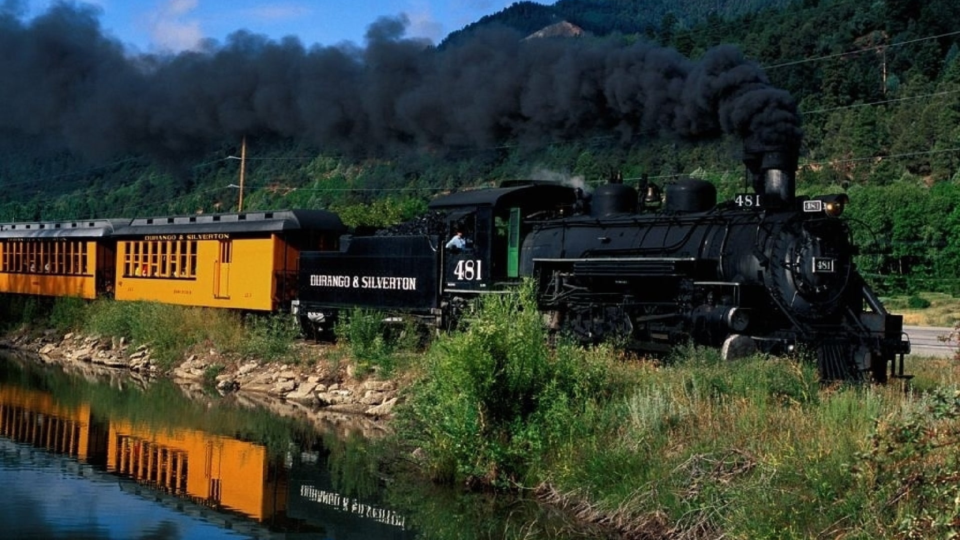mode of transportation, transportation, steam train, train - vehicle, train, rail transportation, railroad track, passenger train, no people, tree, nature, HD Wallpaper