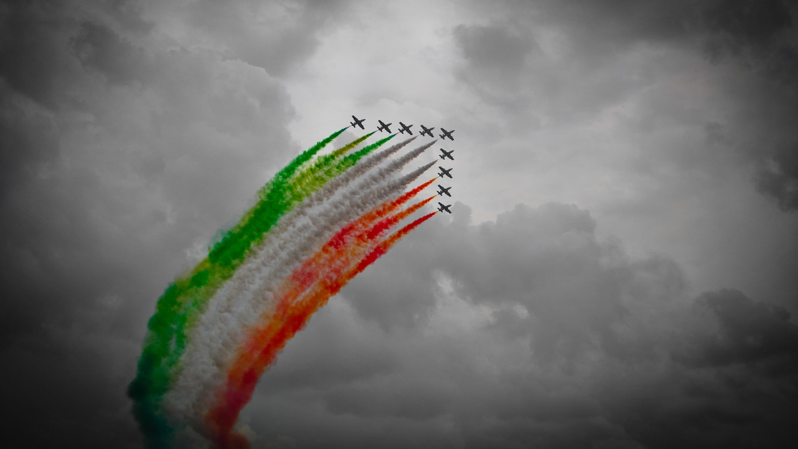 Selective Coloring, 2K, Frecce Tricolori, HD Wallpaper