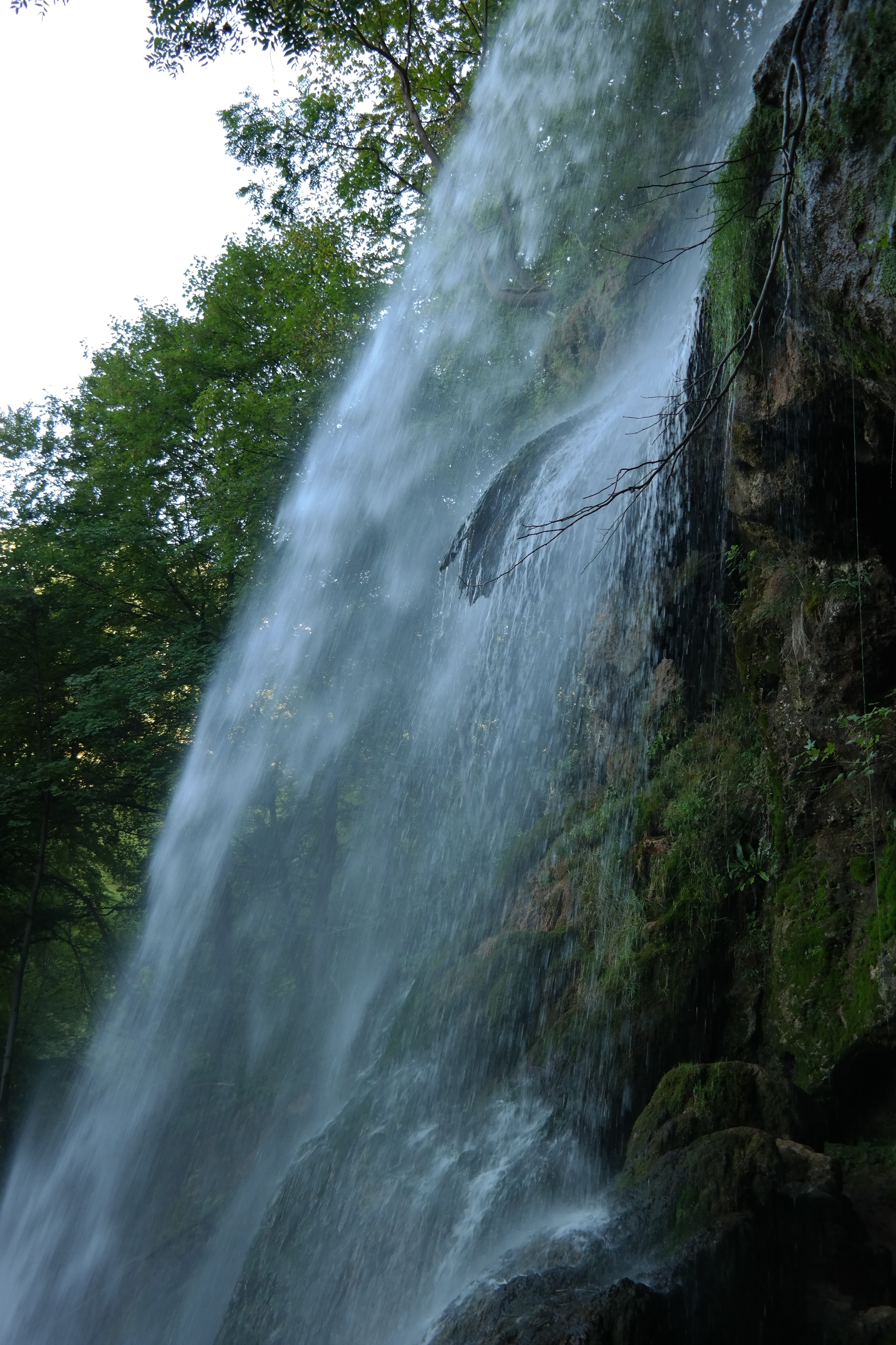 urach waterfall, rock - object, plant, solid, flowing water, drizzle, splashing, tree, no people, water, beauty in nature, scenics - nature, nature, rock, Phone HD Wallpaper