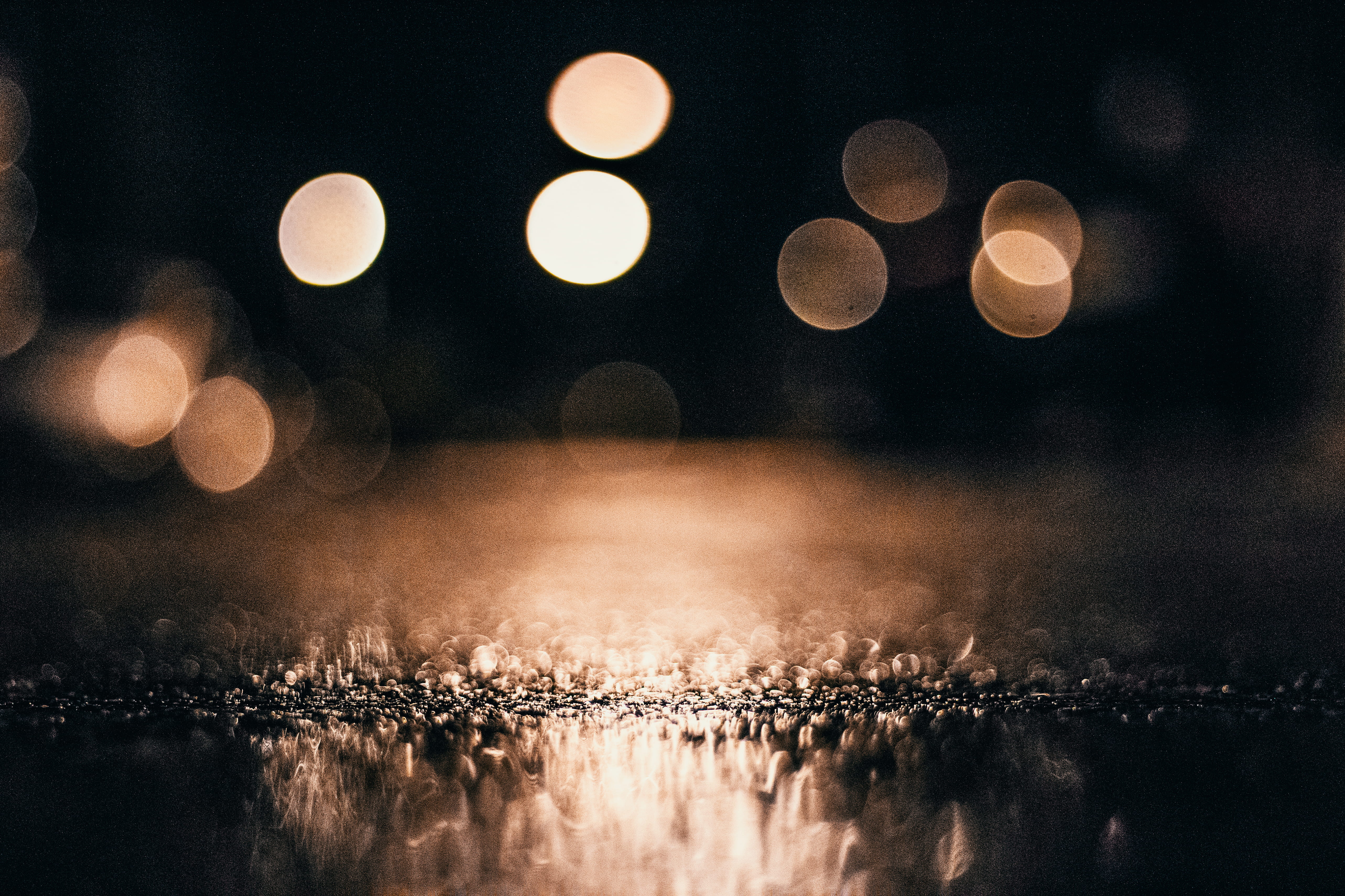 outdoors, water, 50mm, selective focus, 5K, close-up, abstrait, nature, geometric shape, canon, orange, transportation, circle, rain, night, city, rainning, HD Wallpaper