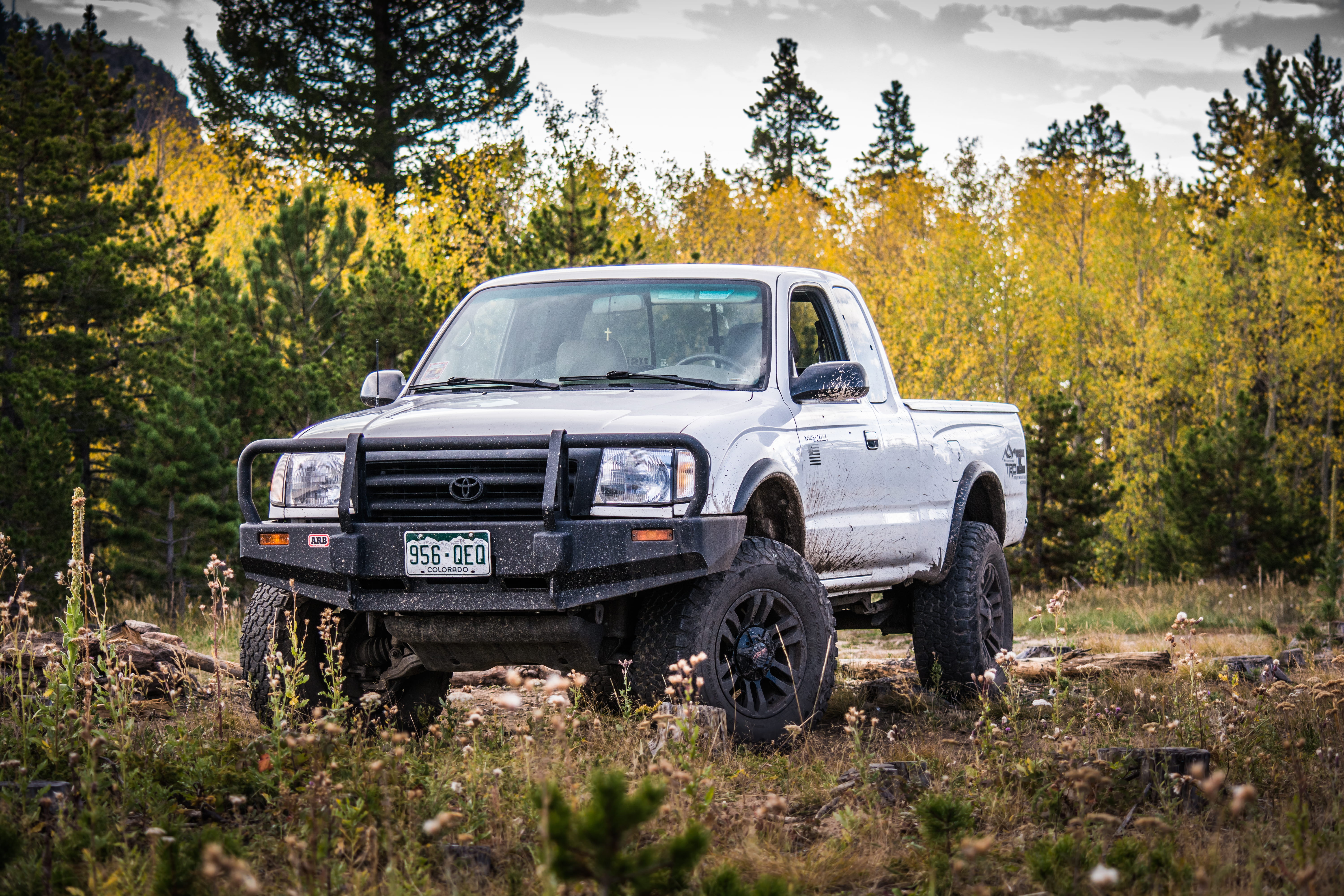 land, toyota, no people, mode of transportation, cab, day, retro styled, damaged, outdoors, parked, tacoma, ruined, tree, near, land vehicle, 5K, 4x4, HD Wallpaper