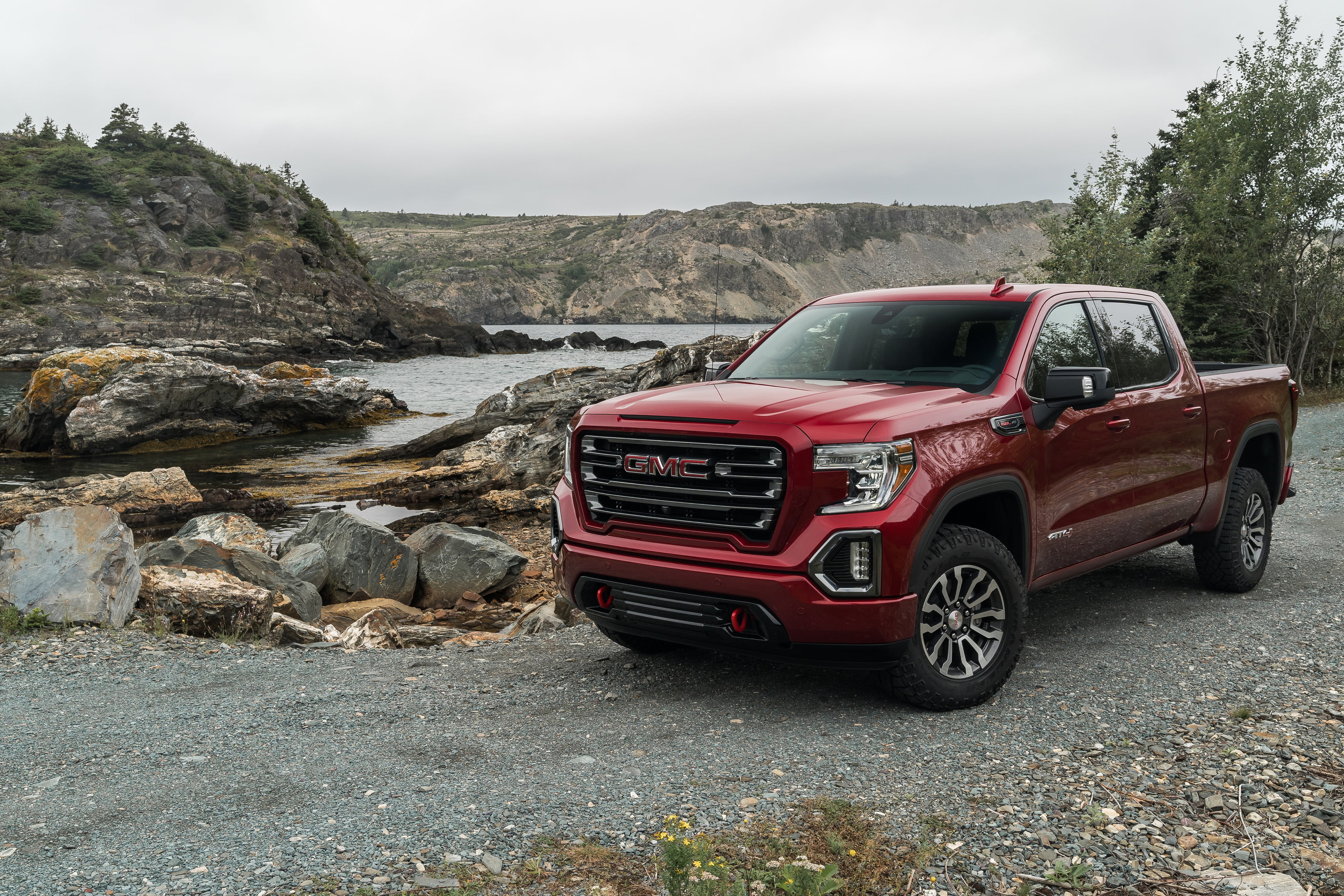 4K, Pickup, GMC, Red Car, Car, GMC Sierra Denali, HD Wallpaper