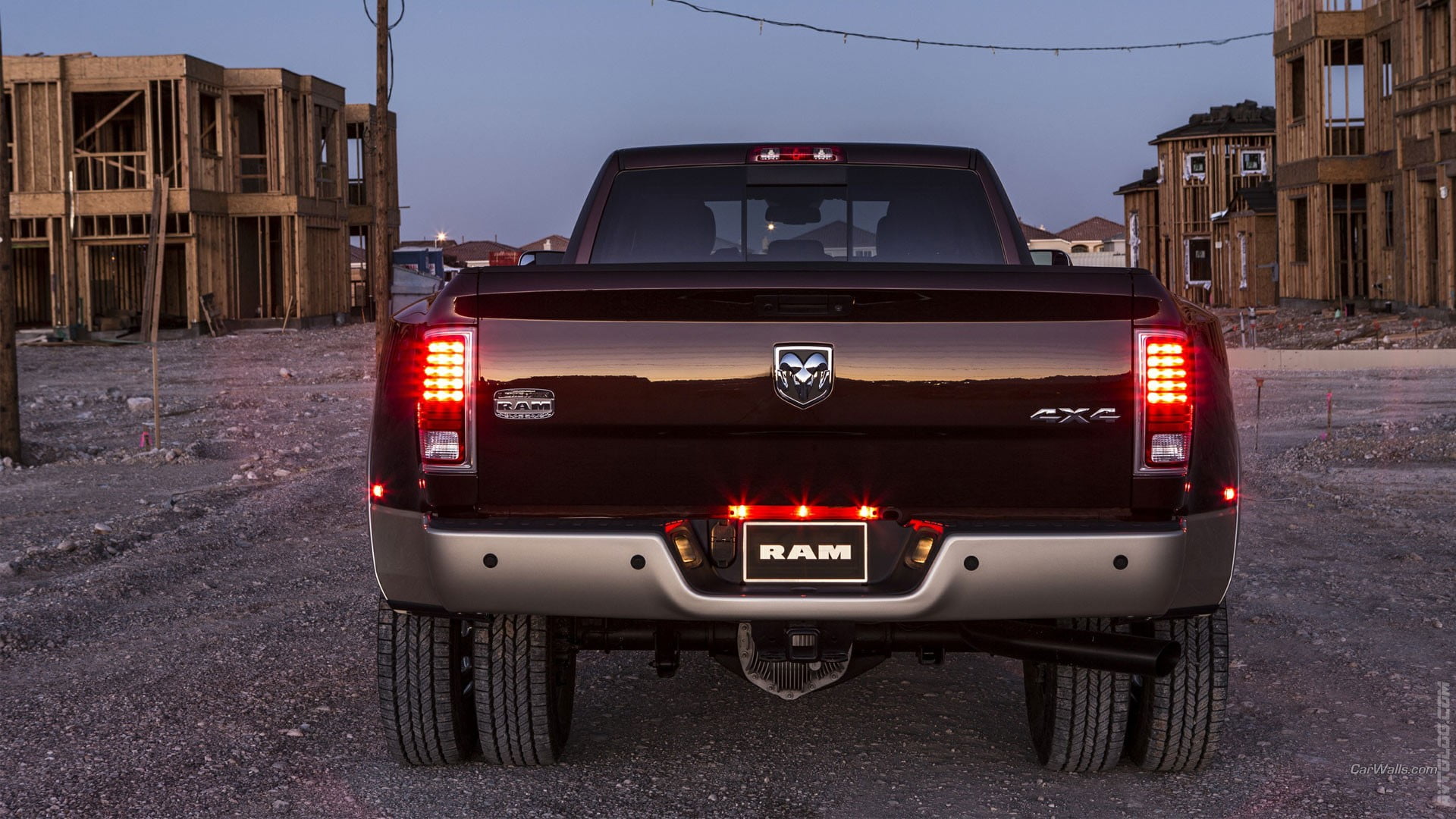 Dodge RAM, sky, built structure, mode of transportation, building exterior, Truck, vehicle, architecture, 1080P, car, land vehicle, no people, construction site, HD Wallpaper