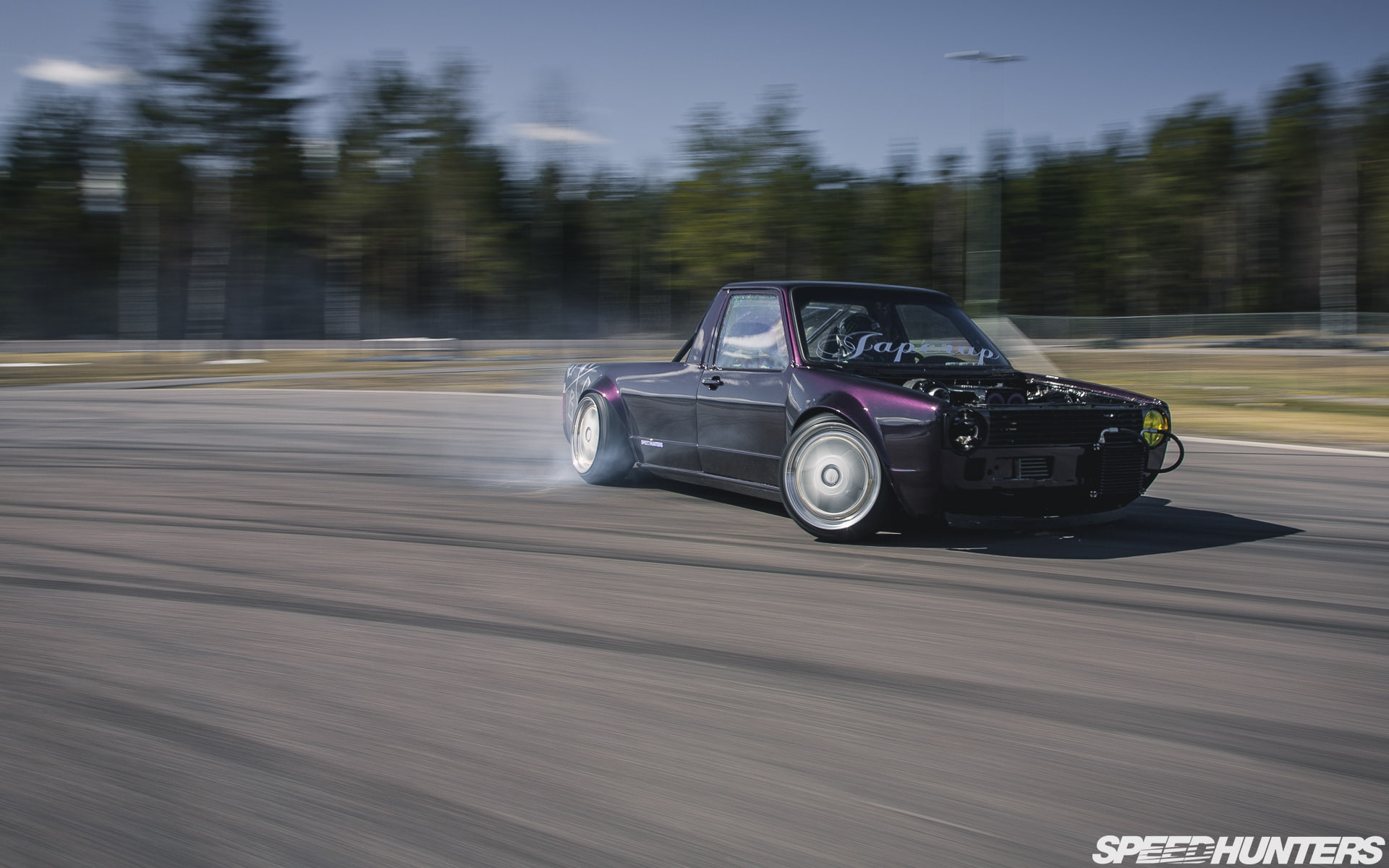 hd, motion, caddy, 1080P, drift, blur, volkswagen, smoke, cars, HD Wallpaper