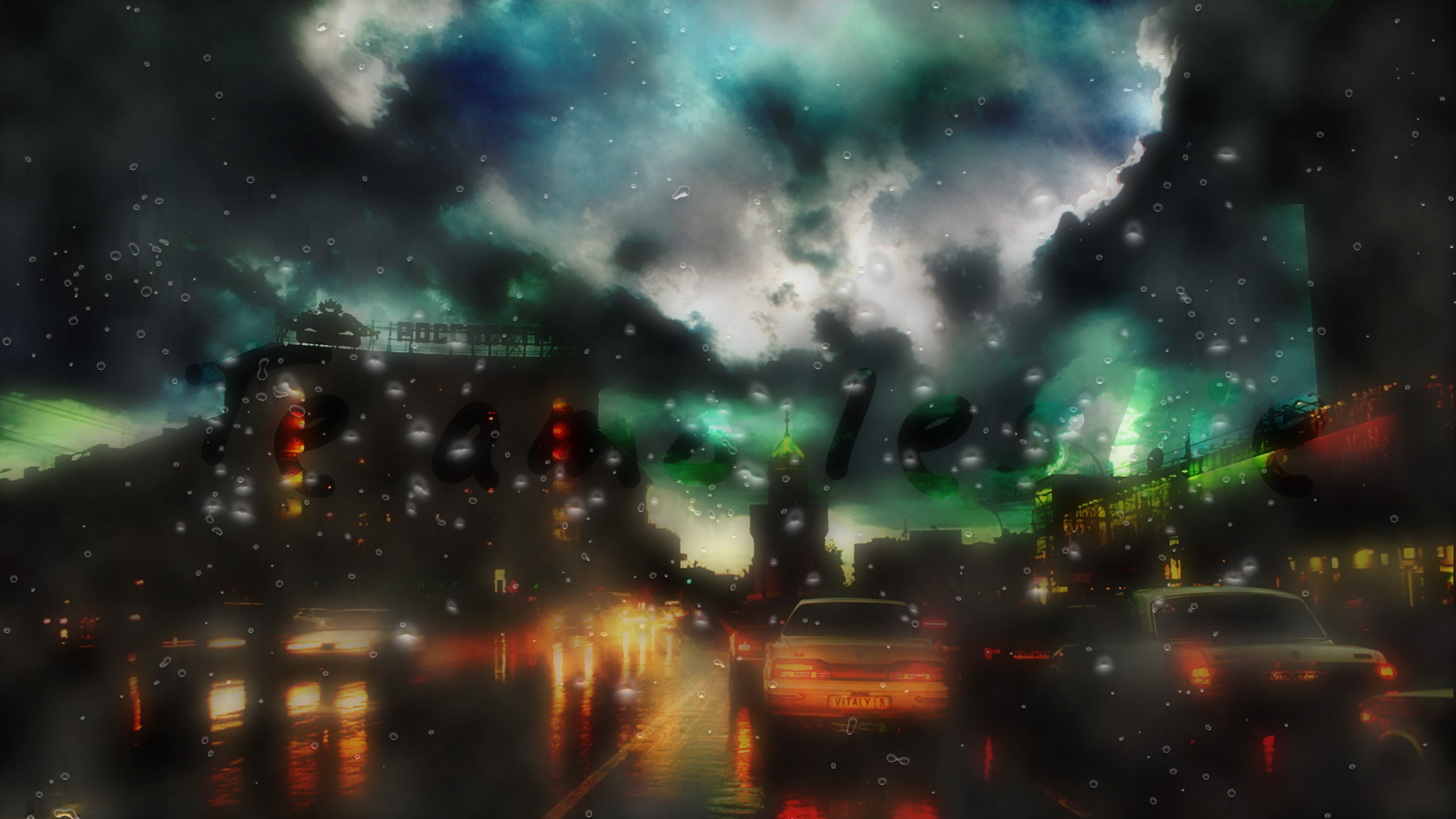 art, technology, rain, jam, traffic, windows, x, 2K, cars, hd, HD Wallpaper