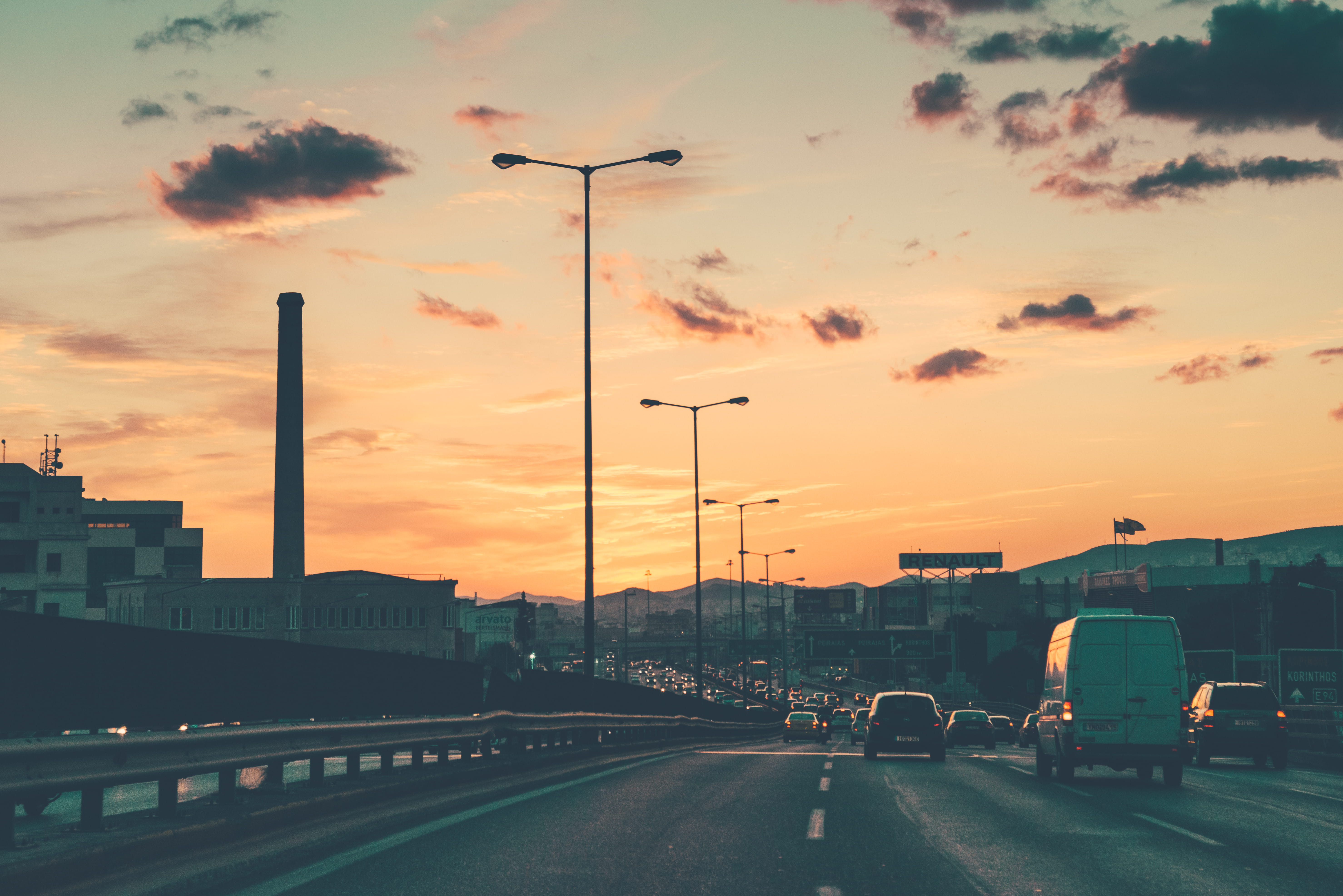 moody, transportation, architecture, travel, nature, multiple lane highway, traffic, no people, building exterior, streets, highway, outdoors, jam, work, HD Wallpaper