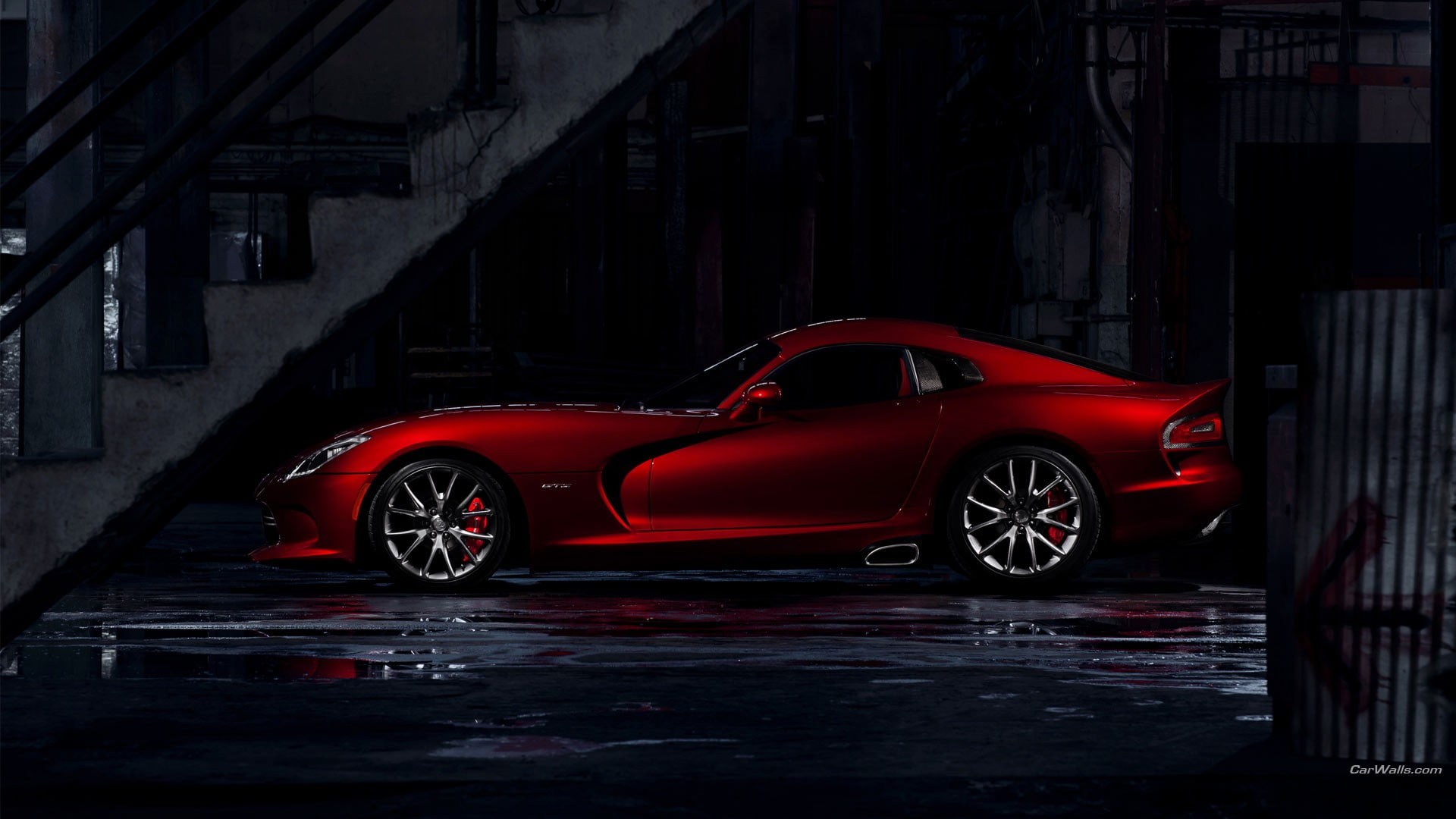 architecture, water, city, car, SRT Viper, Dodge Viper, garage, transportation, land vehicle, night, American cars, motor vehicle, no people, 1080P, retro styled, HD Wallpaper