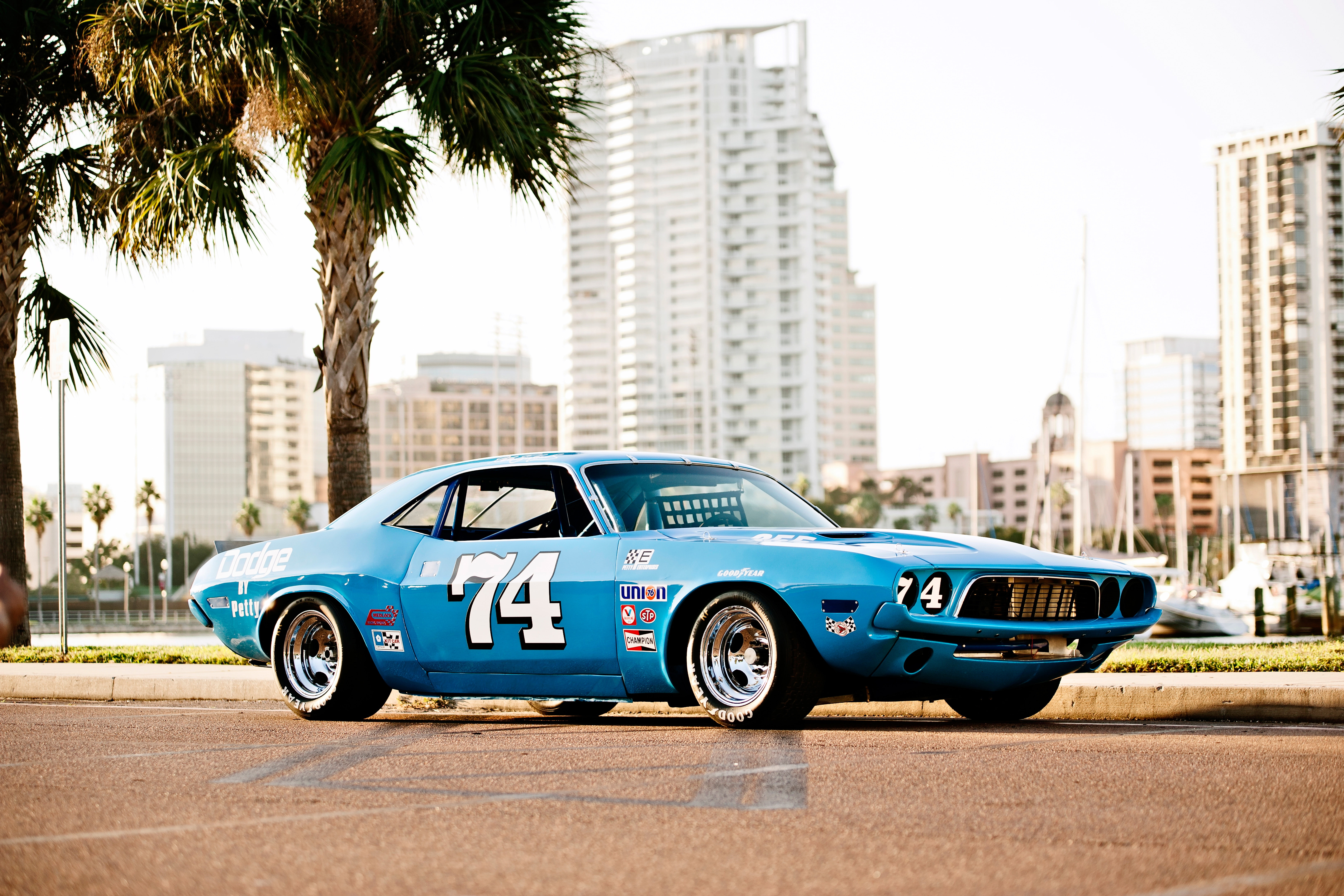 classic, race, car, old, 5K, 1973, usa, dodge, challenger, nascar, HD Wallpaper