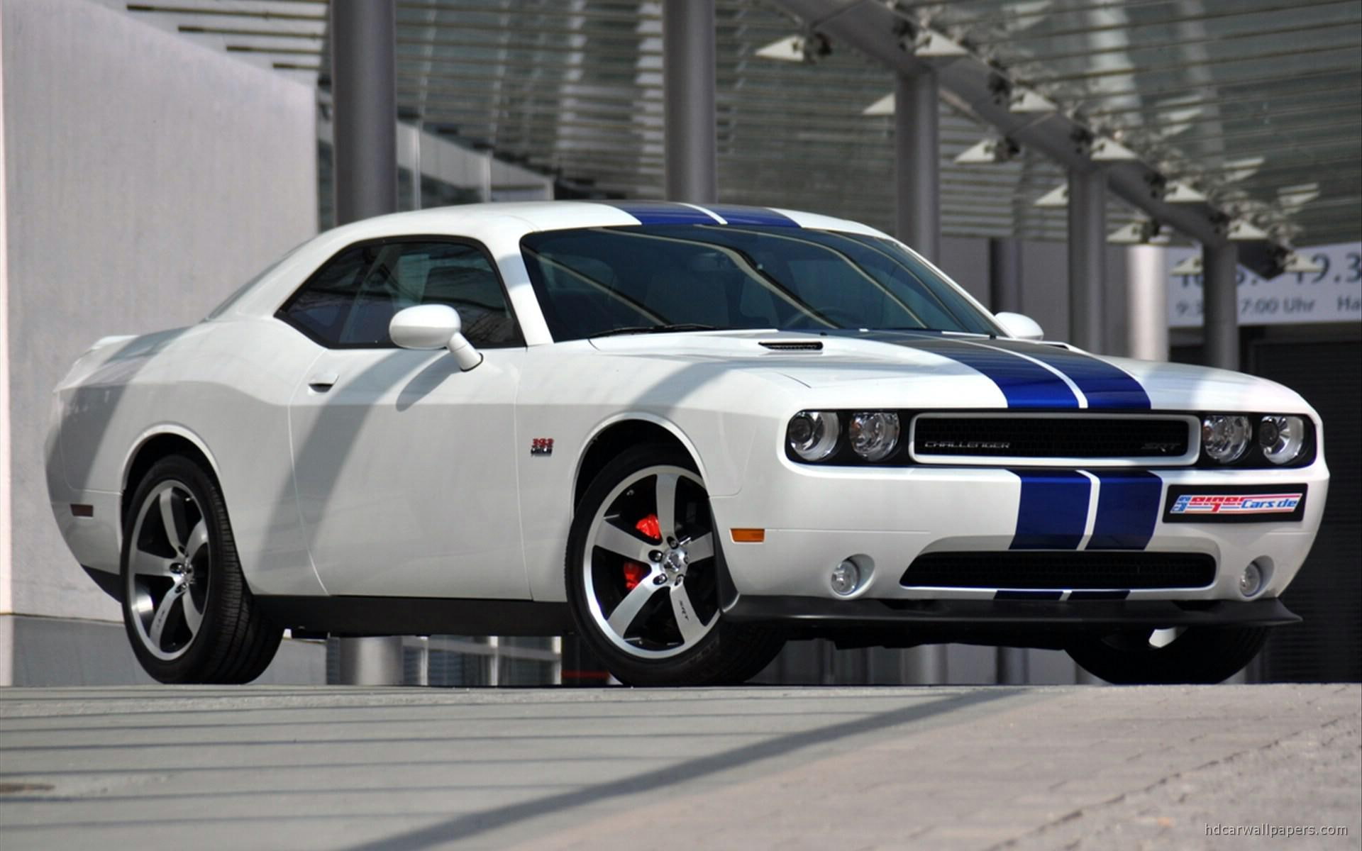 dodge, blue, white, srt, 2011, srt8, cars, coupe, challenger, 1080P, HD Wallpaper