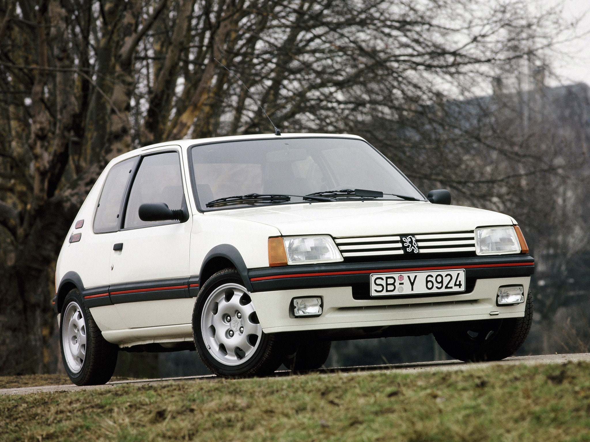 1080P, frances, peugeot, coche, blanco, 205, HD Wallpaper