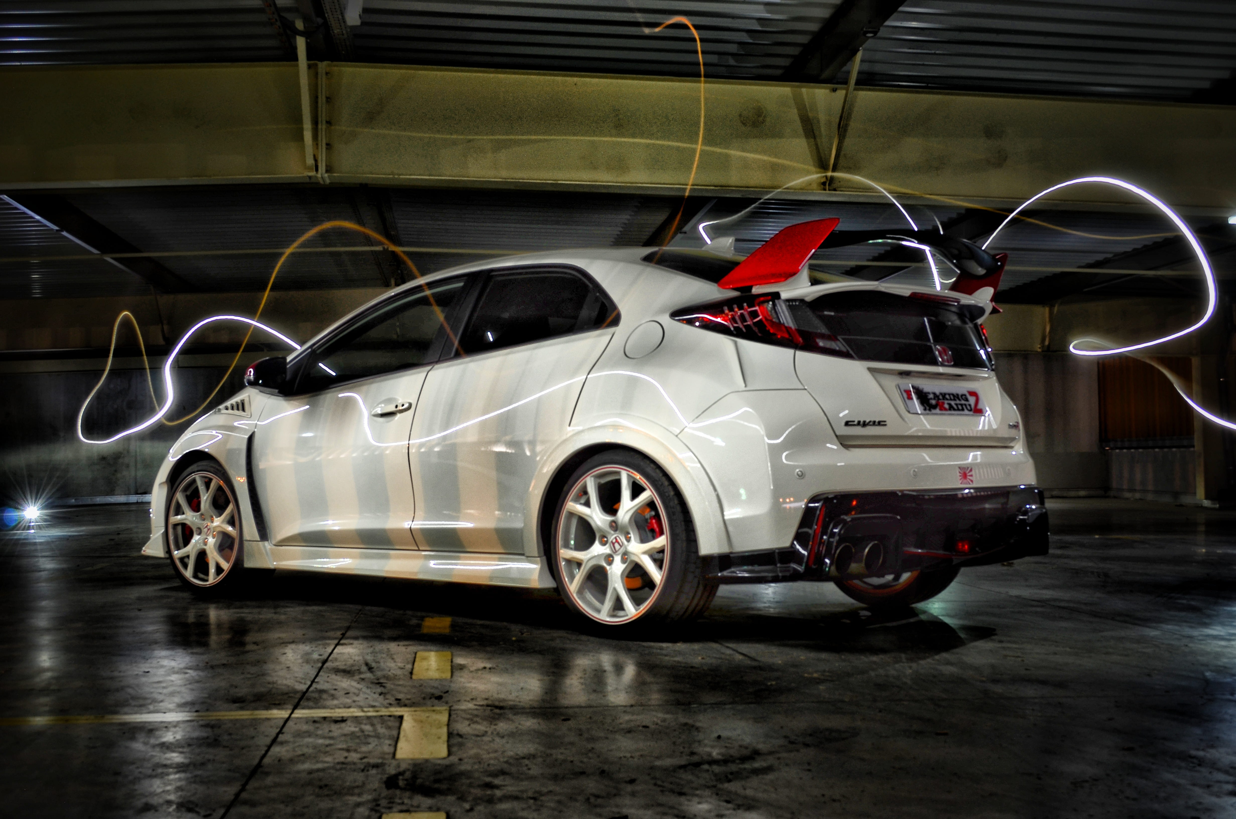 illuminated, coche, time, night, hatchback, stationary, auto, transportation, motion, architecture, parking, door, light painting, city, 4K, photo, motor vehicle, HD Wallpaper