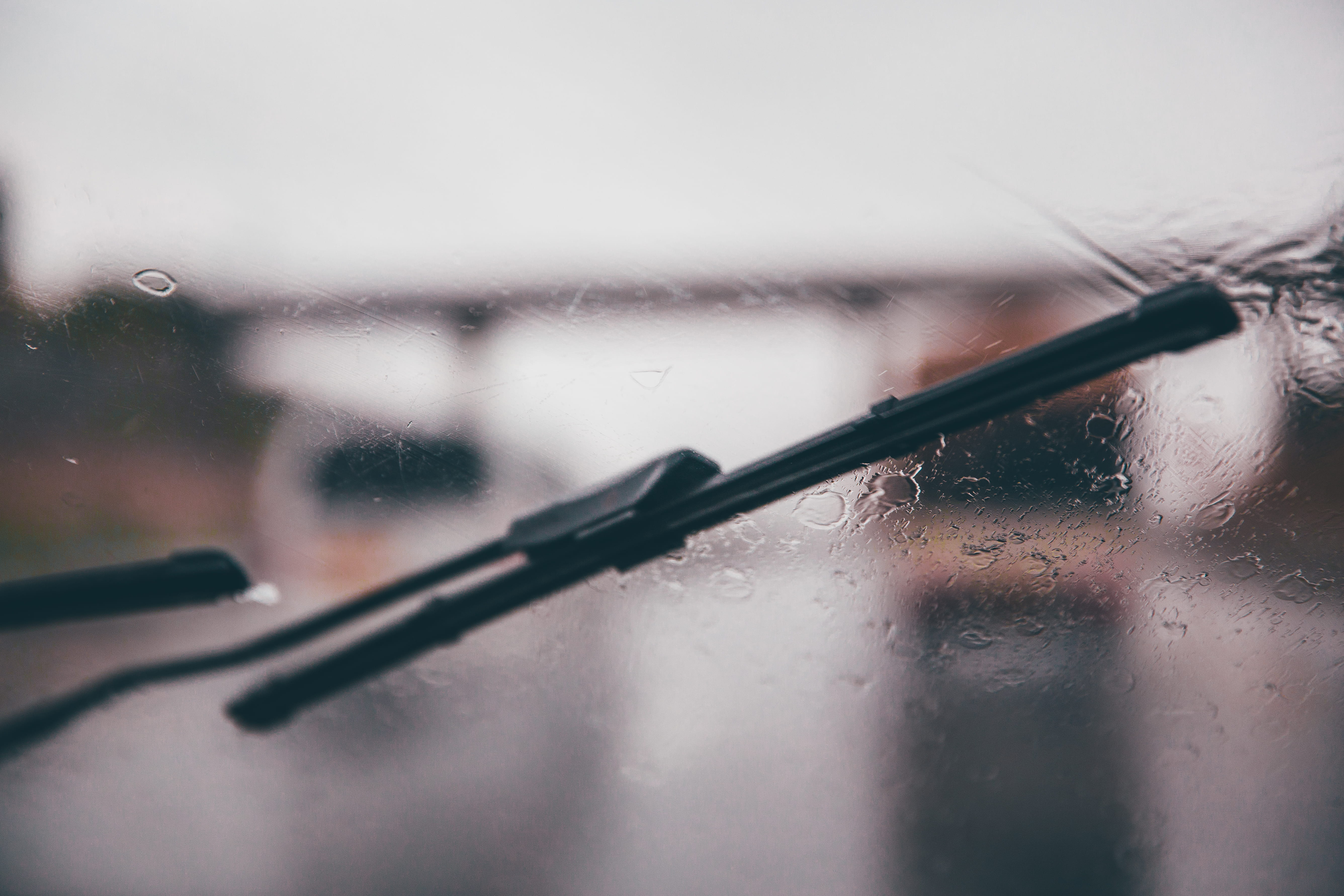 shallow, focus, selective focus, raining, land vehicle, vehicle, focus on foreground, close-up, rain, windscreen, transparent, 5K, window, nature, glass - material, HD Wallpaper