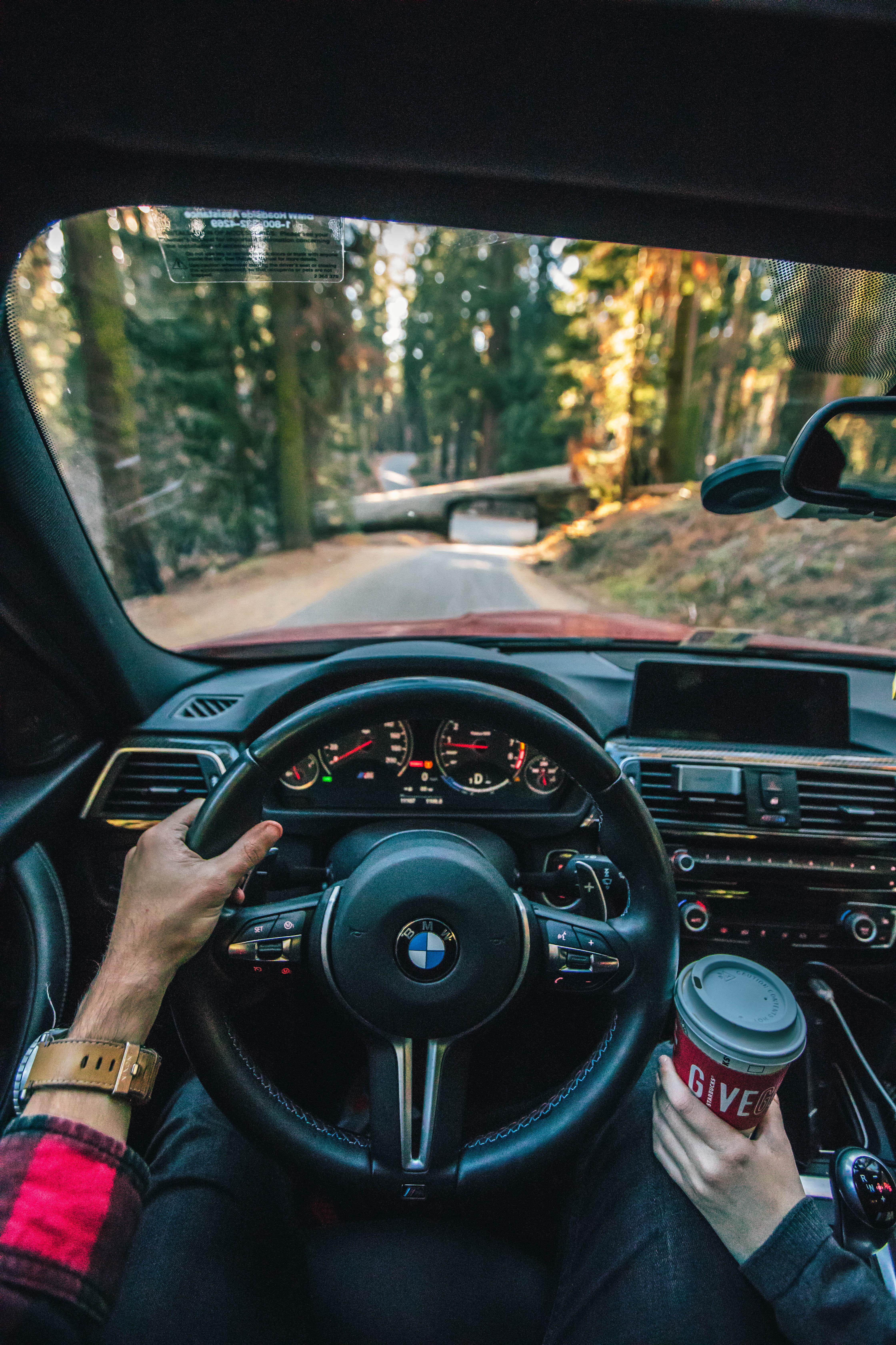 wheel, vehicle interior, driving, land vehicle, steering wheel, human body part, black, 5K, car interior, dashboard, indoors, bmw, person, motor vehicle, Phone HD Wallpaper