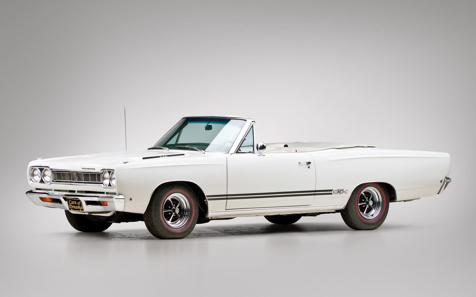 1920x1200, gtx, cars, muscle, plymouth, plymouth gtx, convertible, car, 1080P, white, HD Wallpaper
