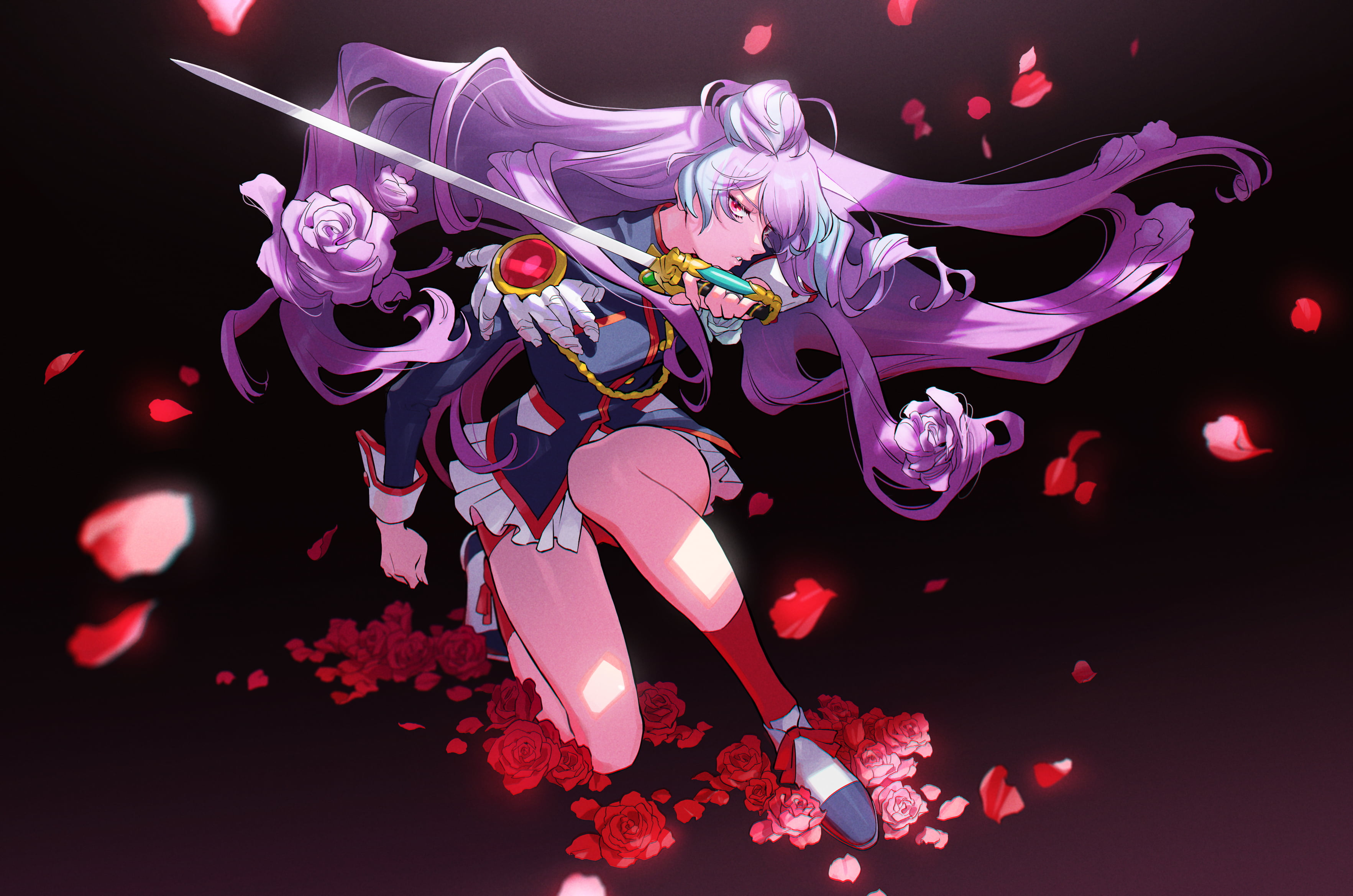Macross Delta, 2K, Mikumo Guynemer, anime, purple hair, anime girls, HD Wallpaper