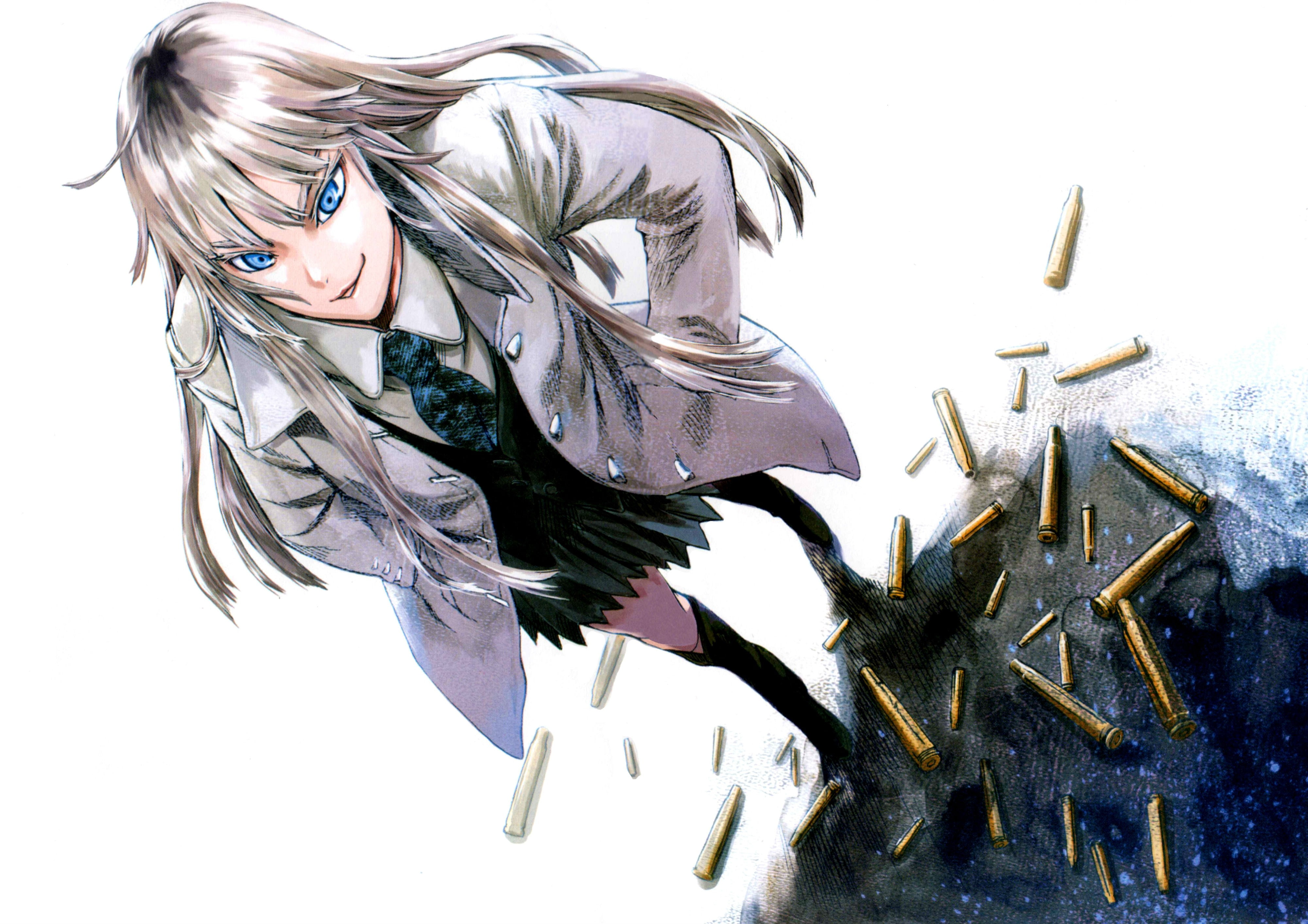 young women, black color, Jormungand, one person, blond hair, young adult, hairstyle, beauty, studio shot, anime girls, Koko Hekmatyar, women, looking at camera, HD Wallpaper