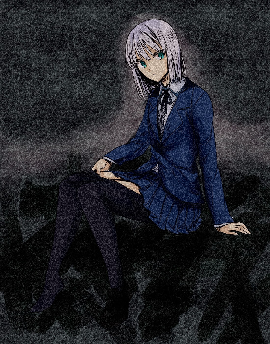 fantasy, side view, 720P, dark, women, contemplation, adult, full length, mask, Koko Hekmatyar, hairstyle, bizarre, hair, sitting, miniskirt, anime girls, Phone HD Wallpaper