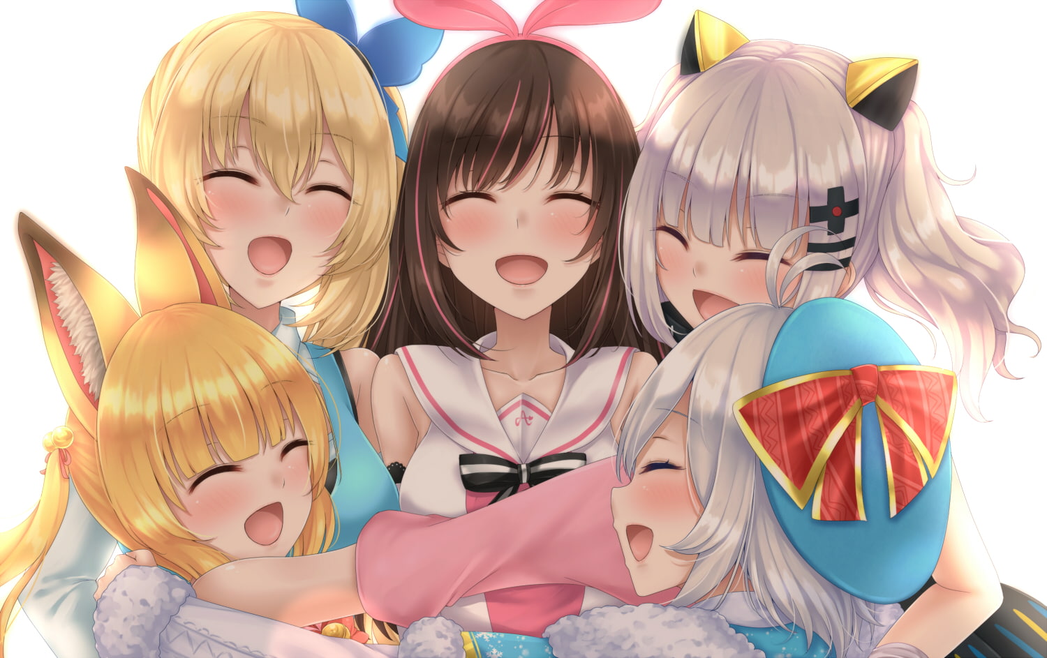 720P, kemomimi, hug, gunsou, aru, kaguya, kizuna, akari, konachan, 262256, (character), mirai, group, channel, foxgirl, project, luna, com, HD Wallpaper