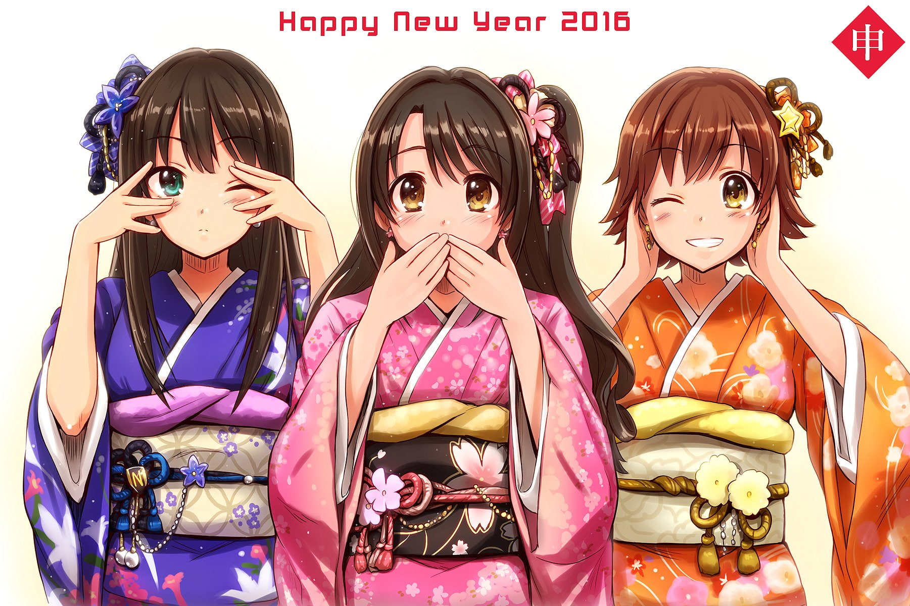 Mio, Wise, Rin, 720P, Cinderella, Shibuya, Uzuki, Shimamura, Idolmaster, Girls, honda, three, monkeys, HD Wallpaper