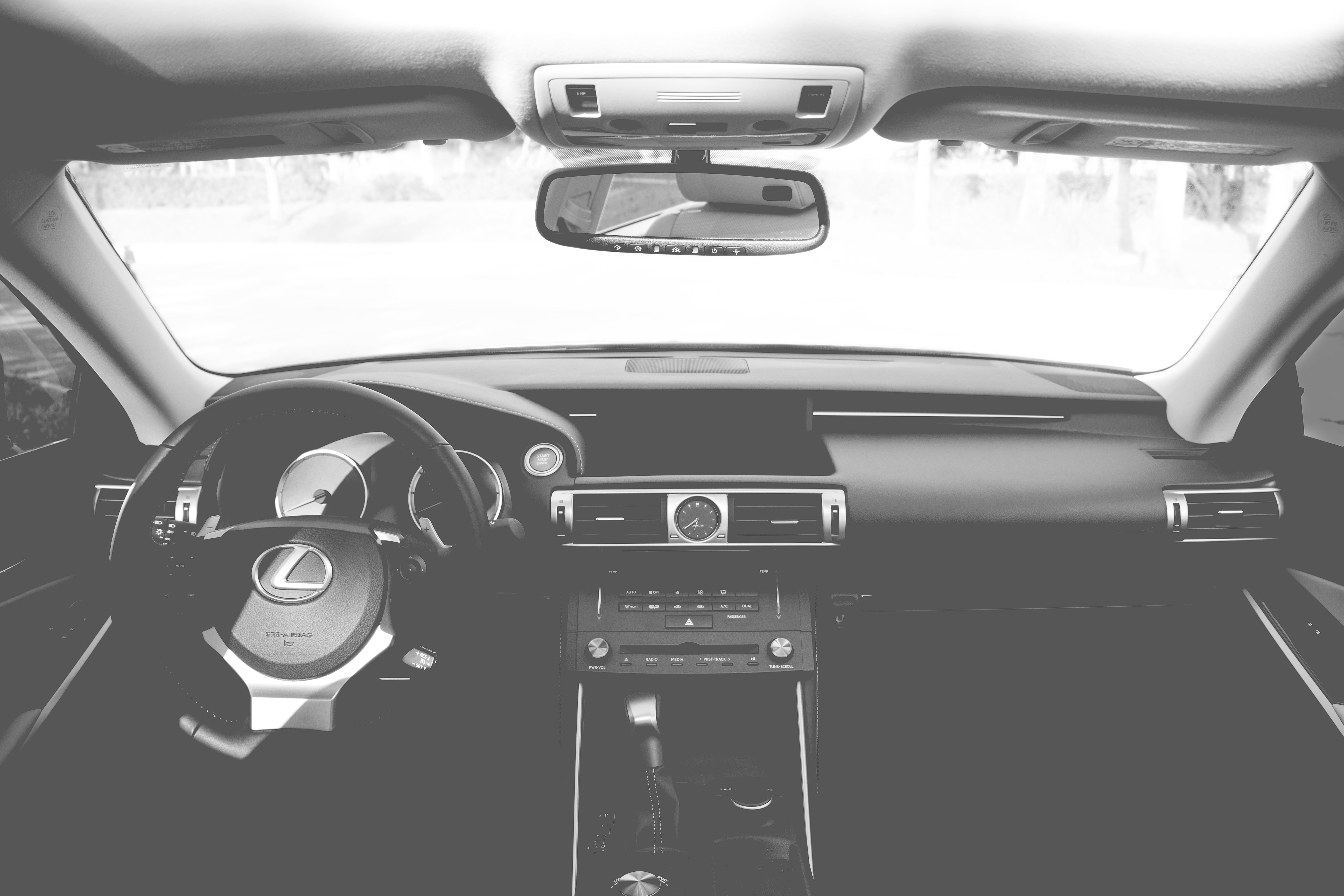 brand, vehicle, auto, windshield, steering wheel, 5K, style, transportation system, dashboard, engine, car interior, lexus, rearview mirror, shift, day, HD Wallpaper