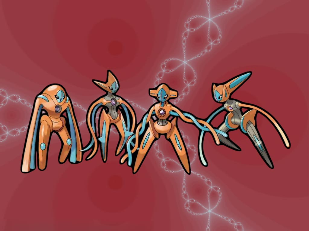 art, anime, 480P, hd, deoxys, pokemon, rare, psychic, red, HD Wallpaper