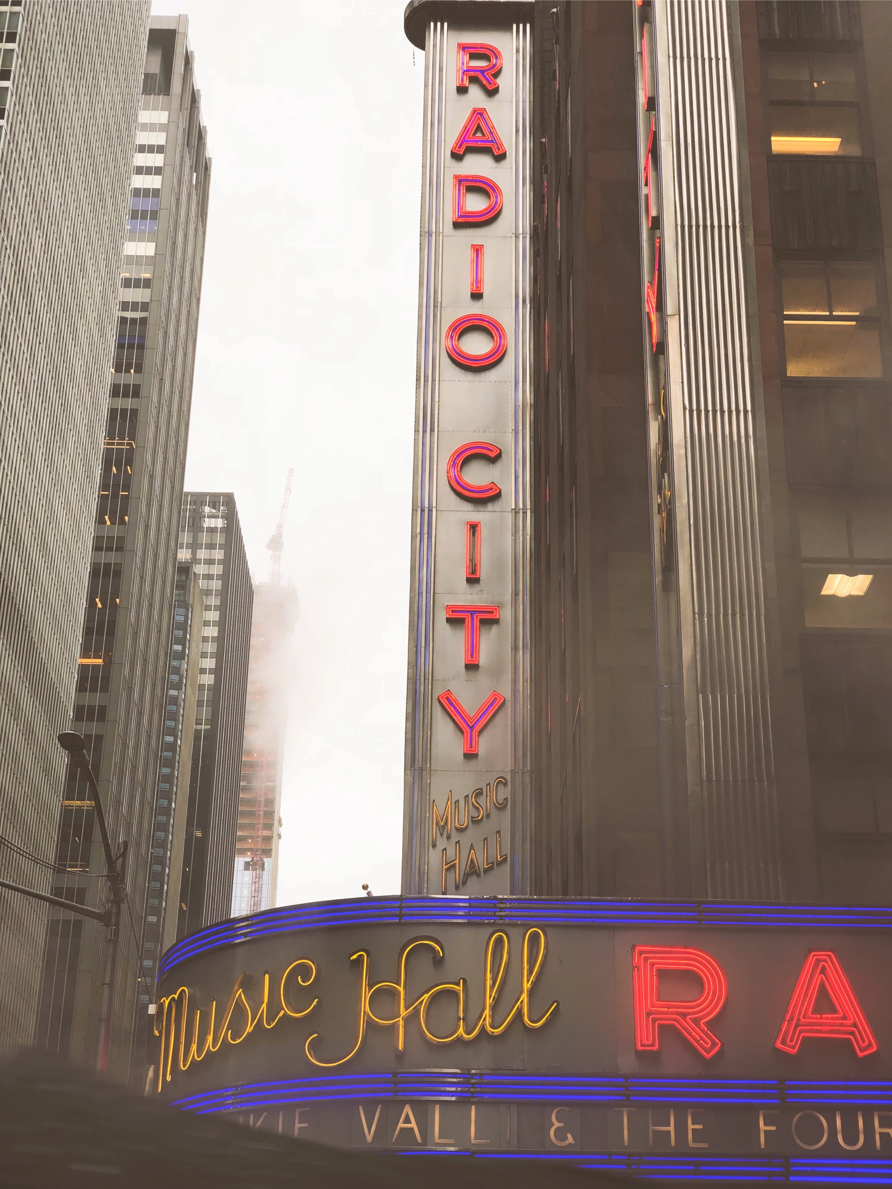 built structure, skyscraper, neon, day, downtown, high rise, capital letter, office building exterior, illuminated, low angle view, sign, town, light, housing, Phone HD Wallpaper