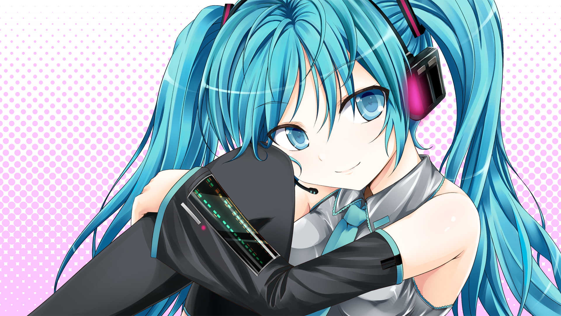 close, headphones, vocaloid, twintails, 1080P, hatsune, miku, flo, HD Wallpaper