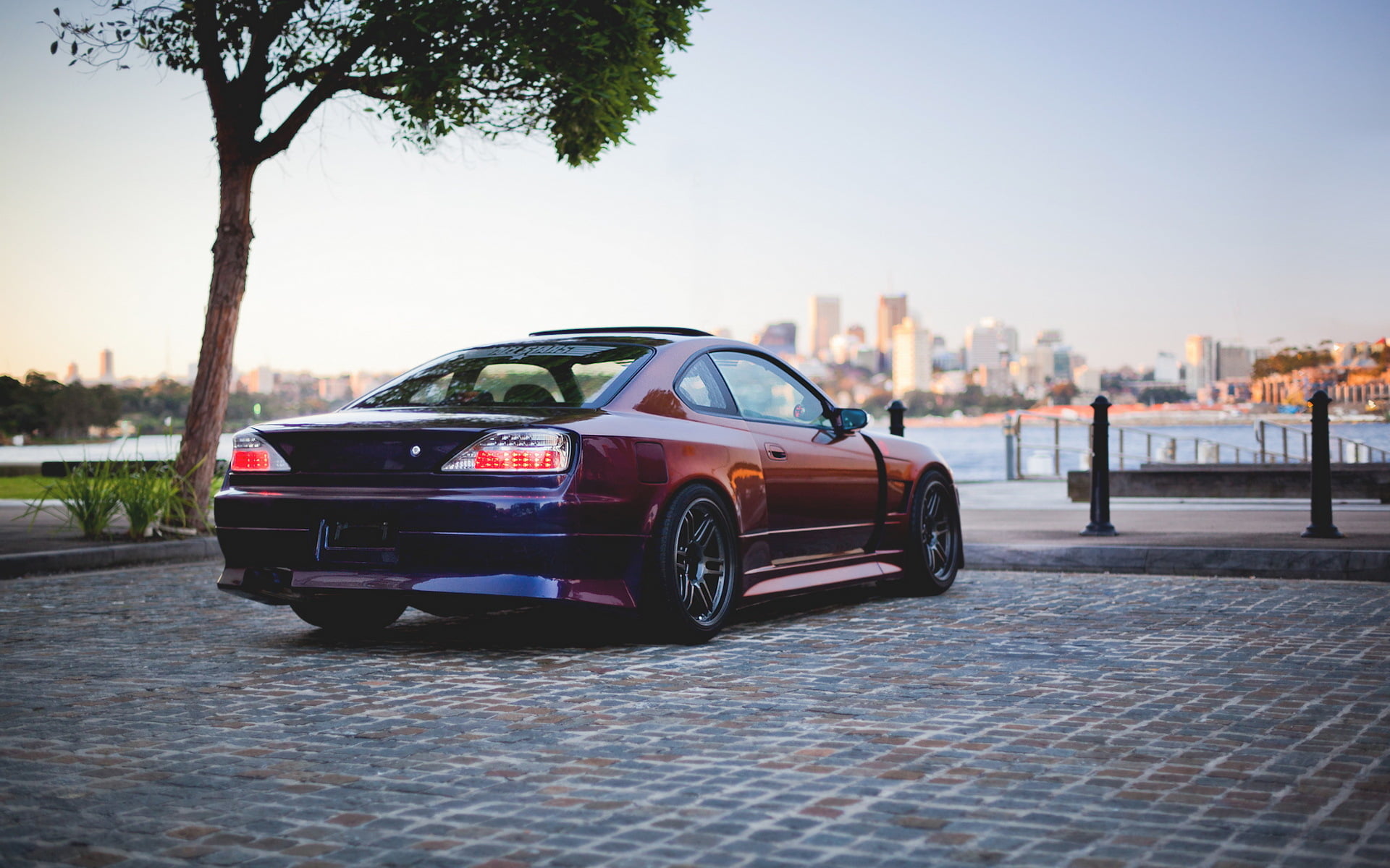 mode of transportation, road, architecture, building exterior, Spec-R, land vehicle, no people, tuning, plant, outdoors, day, city, Nissan, auto, car, sunset, HD Wallpaper
