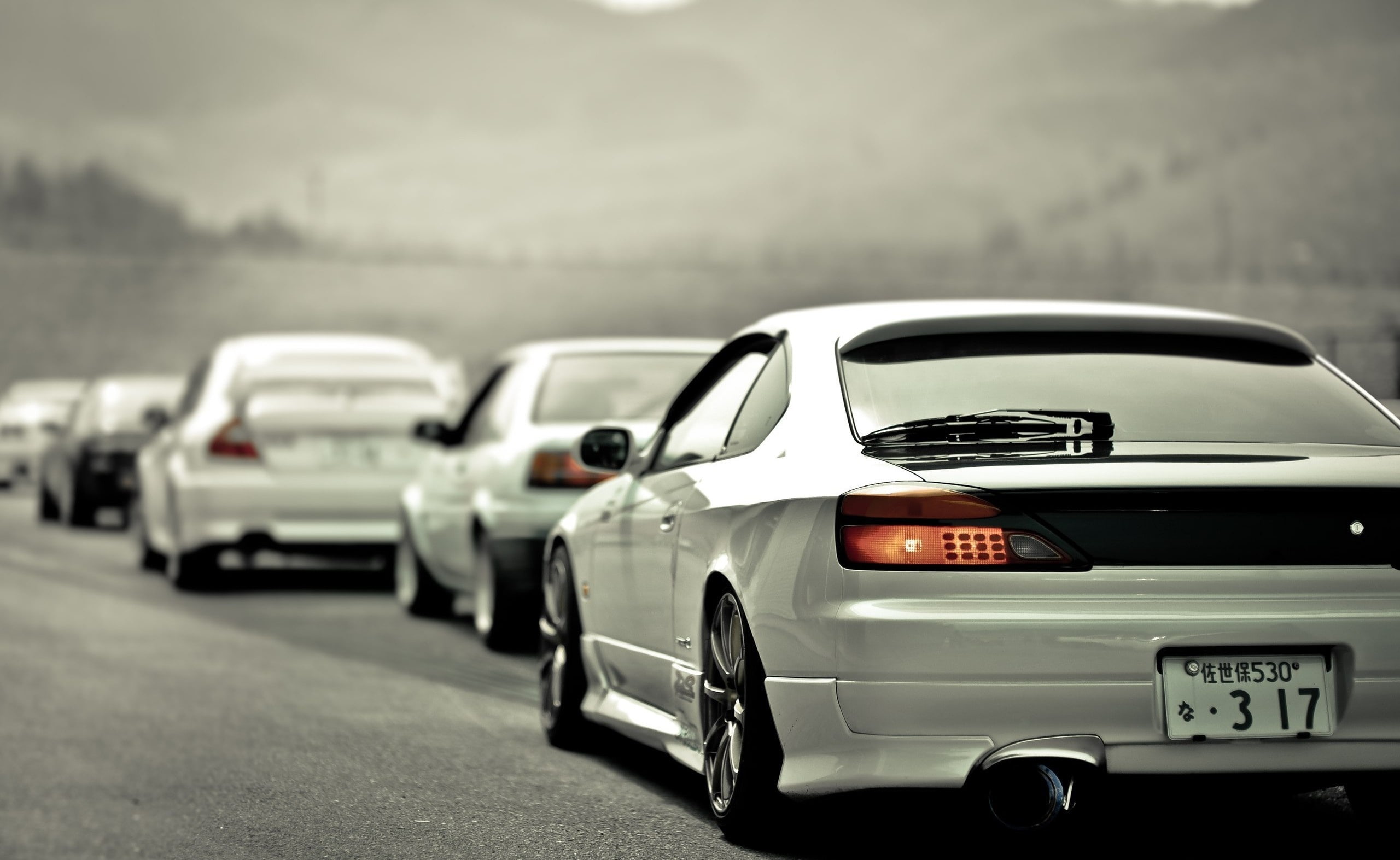 mode of transportation, outdoors, Cars, land vehicle, Nissan, day, 2K, city, s, motor vehicle, traffic, car, travel, transportation, in a row, tail light, HD Wallpaper