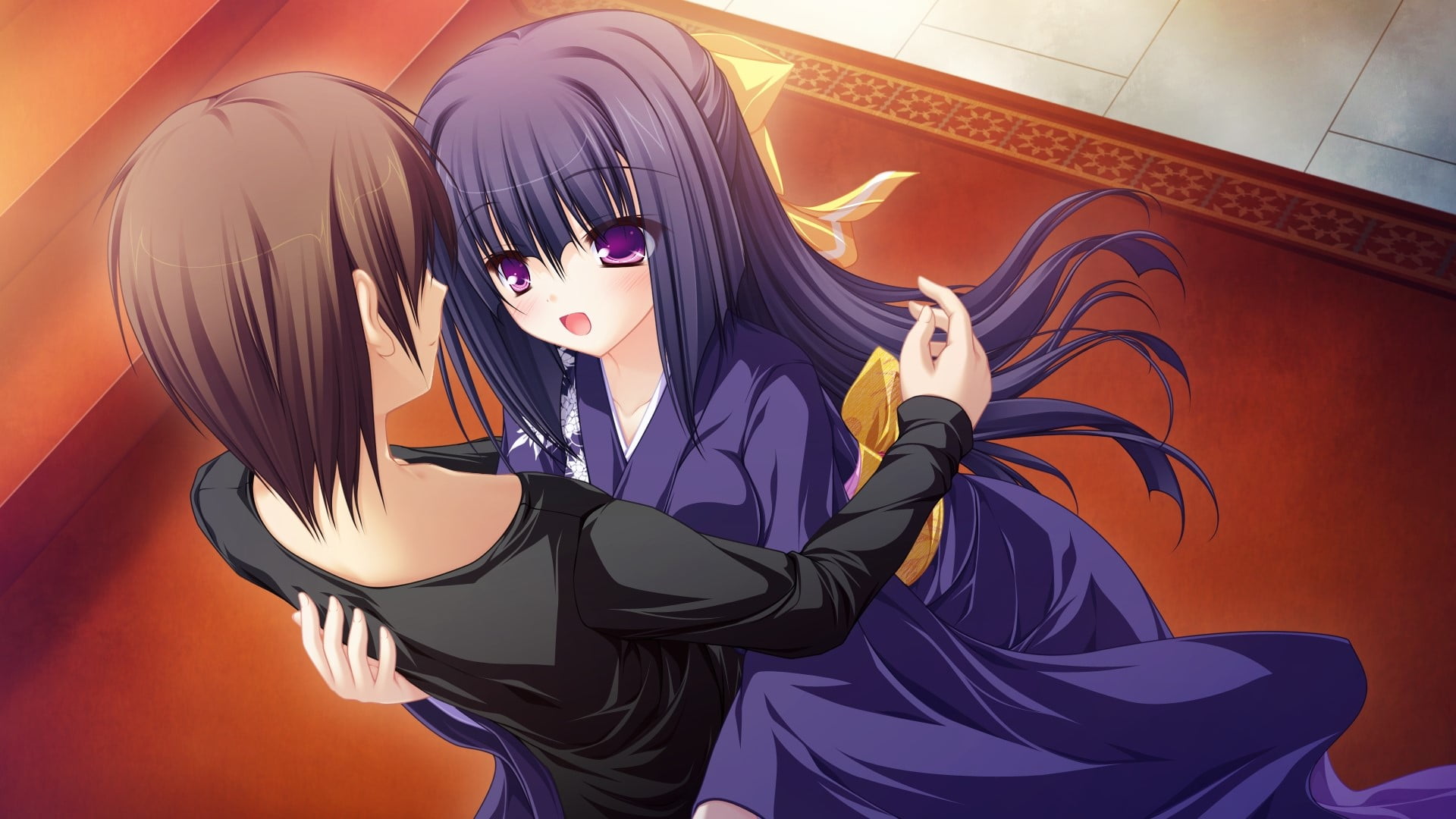 dress, clothing, females, studio shot, Lunaris filia, young adult, adult, Minase yukari, beauty, women, glamour, hairstyle, Gir, 1080P, Kimonо, standing, HD Wallpaper
