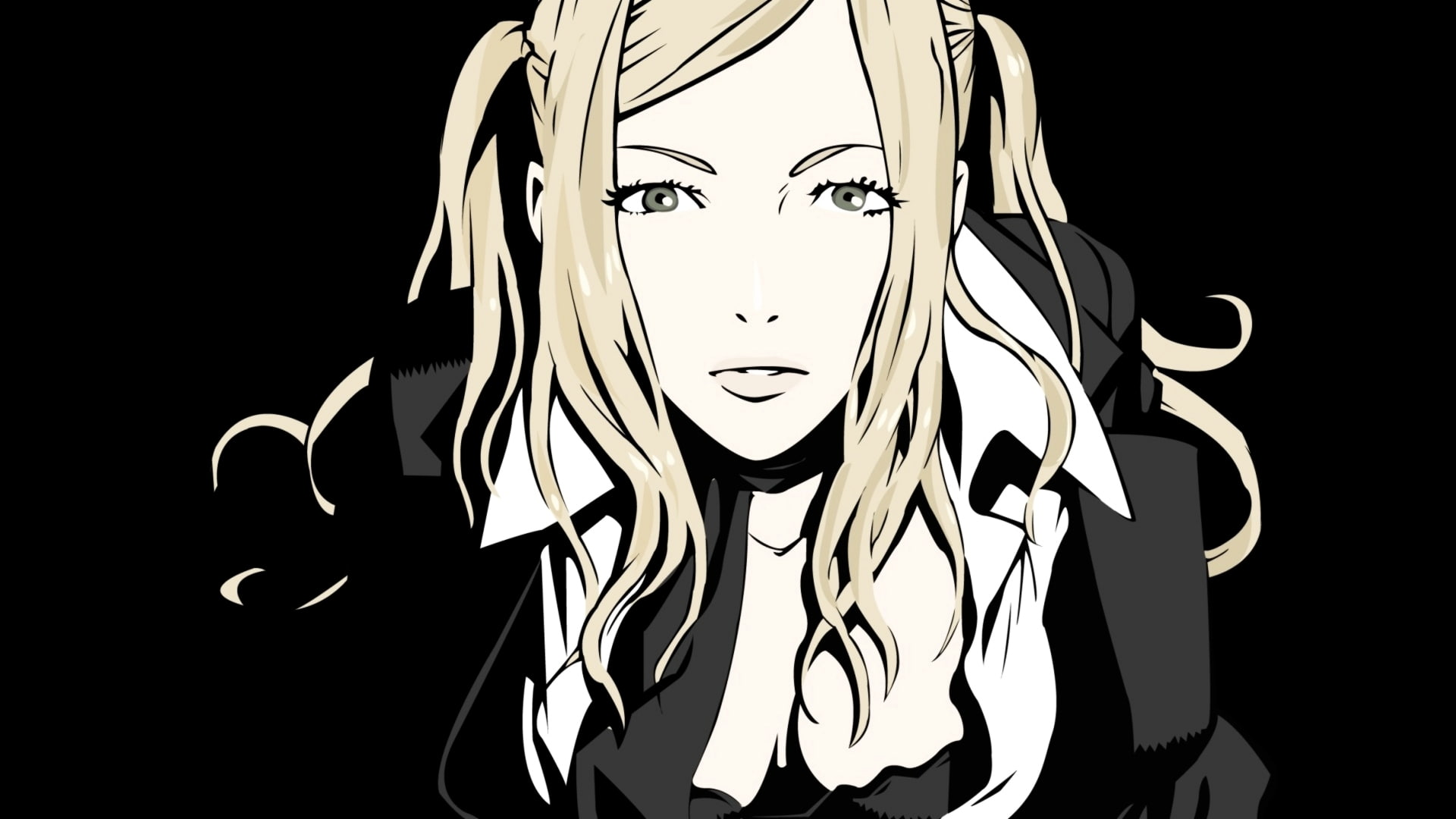 girl, women, video, eyes, face, blonde, vector, black, heroes, sylvia, christel, 1080P, females, pov, HD Wallpaper