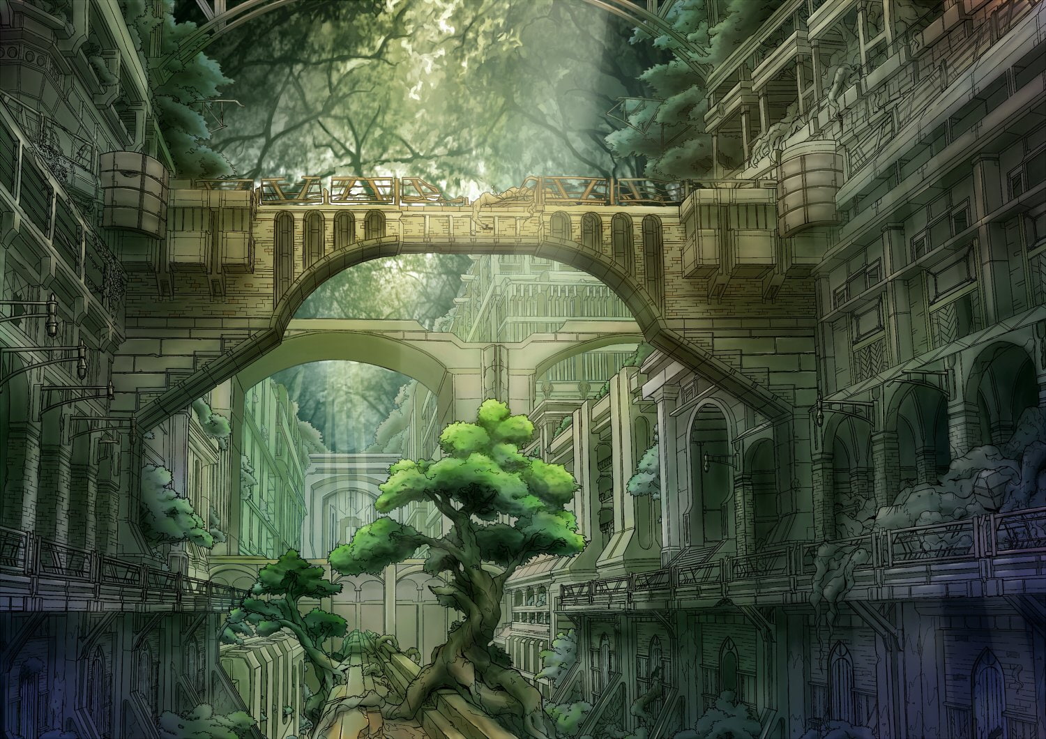 original, 720P, ruins, tree, scenic, building, sy l via, sylvia, HD Wallpaper
