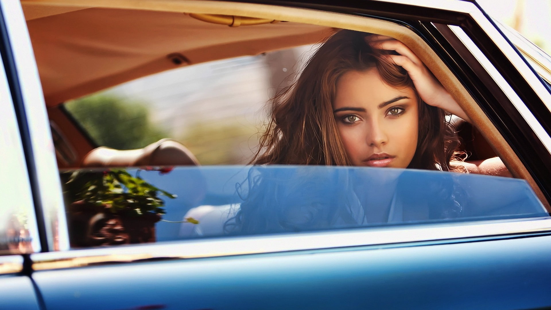 eyes, face, women, portrait, 1080P, airbrushed, HD Wallpaper
