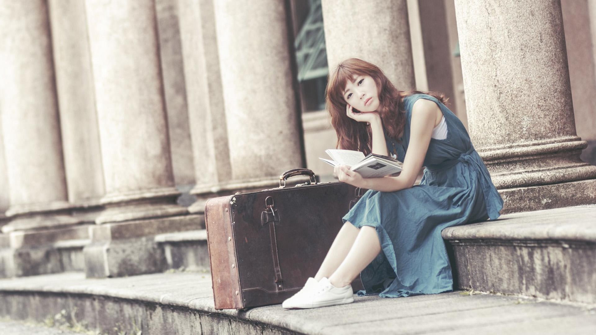 literary, new, fan, xiaoqing, girl, 1080P, HD Wallpaper