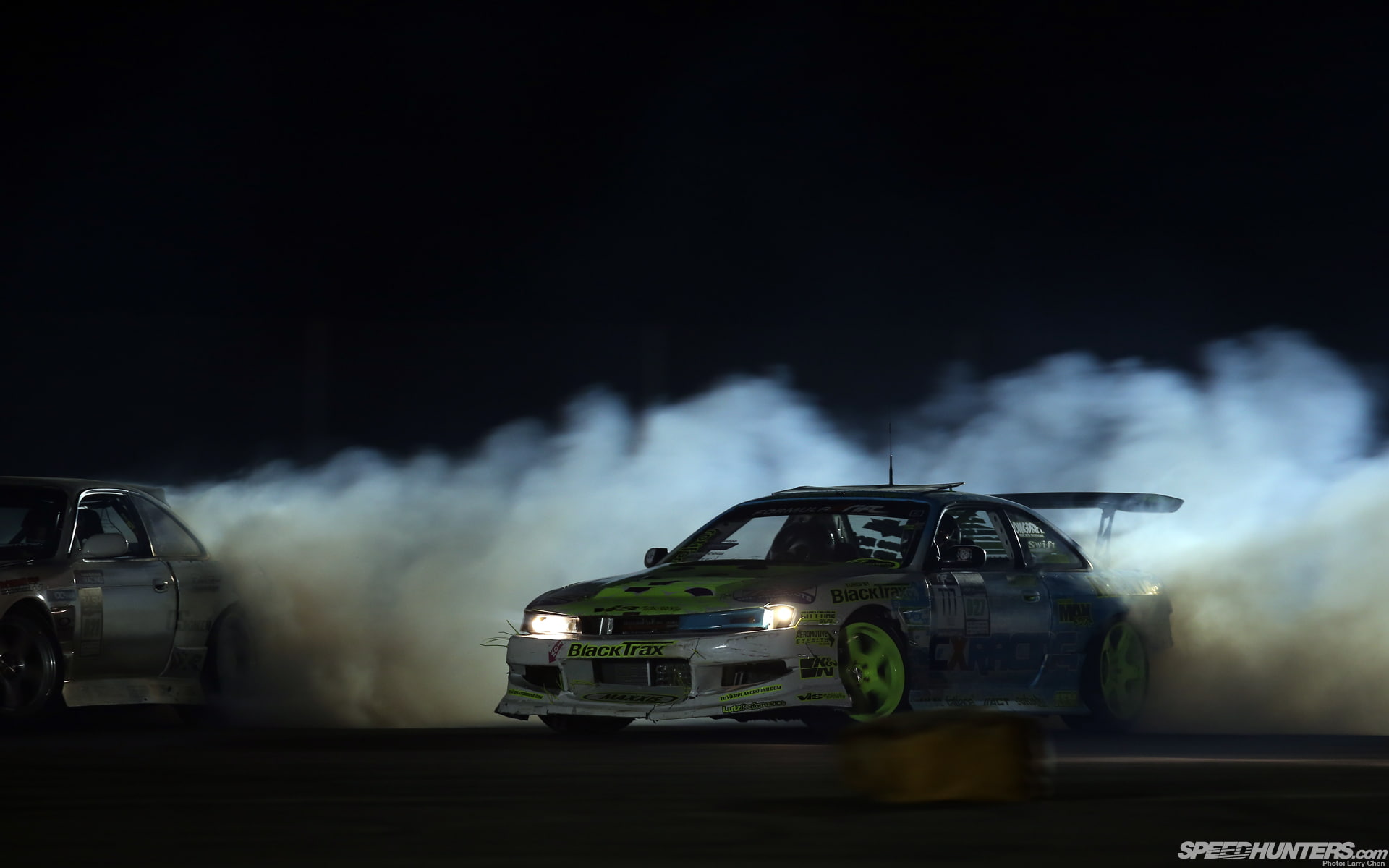 cars, smoke, nissan, hd, drift, night, 1080P, HD Wallpaper